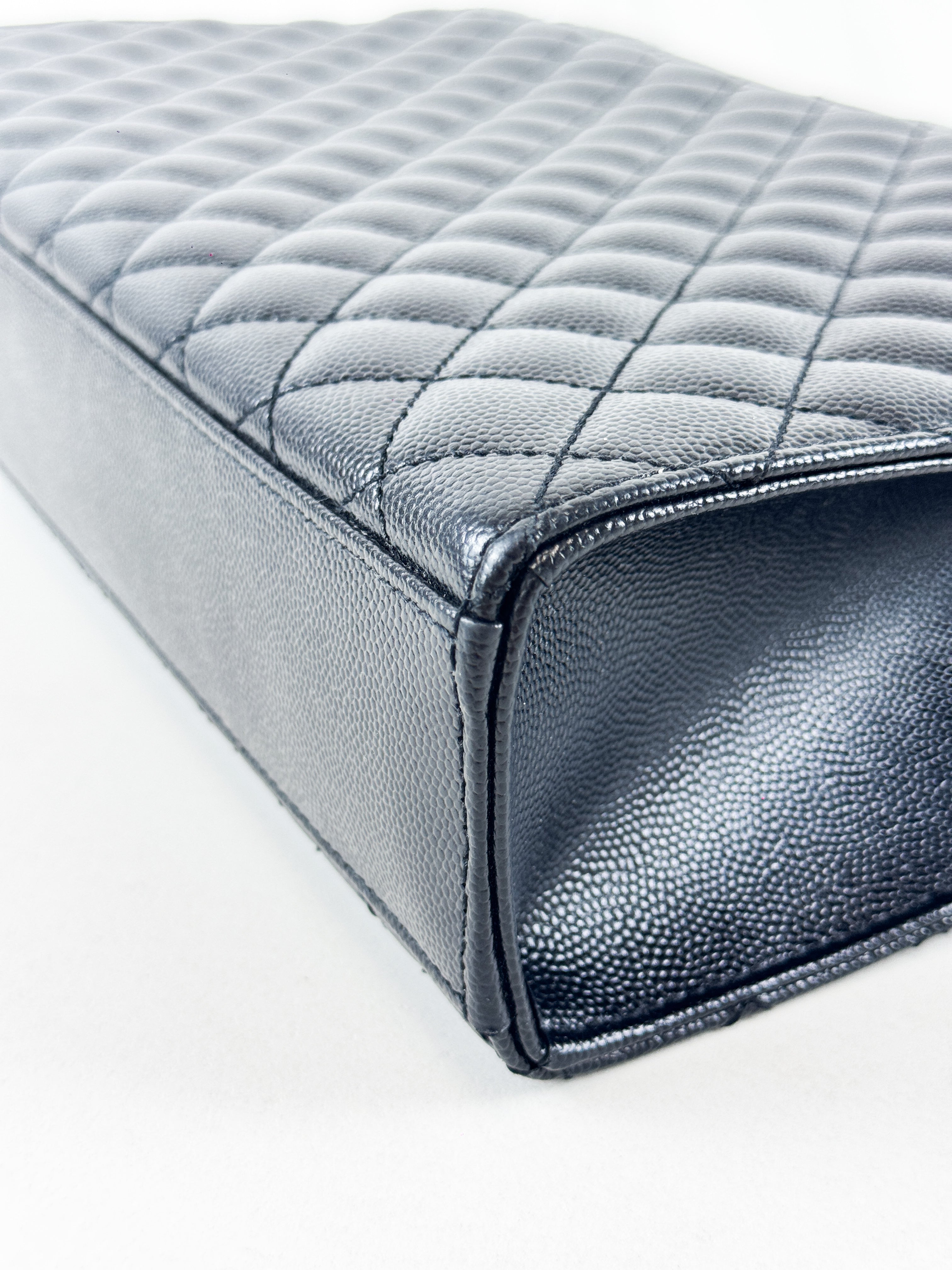 Saint Laurent Black Large Envelope Bag with Black Hardware