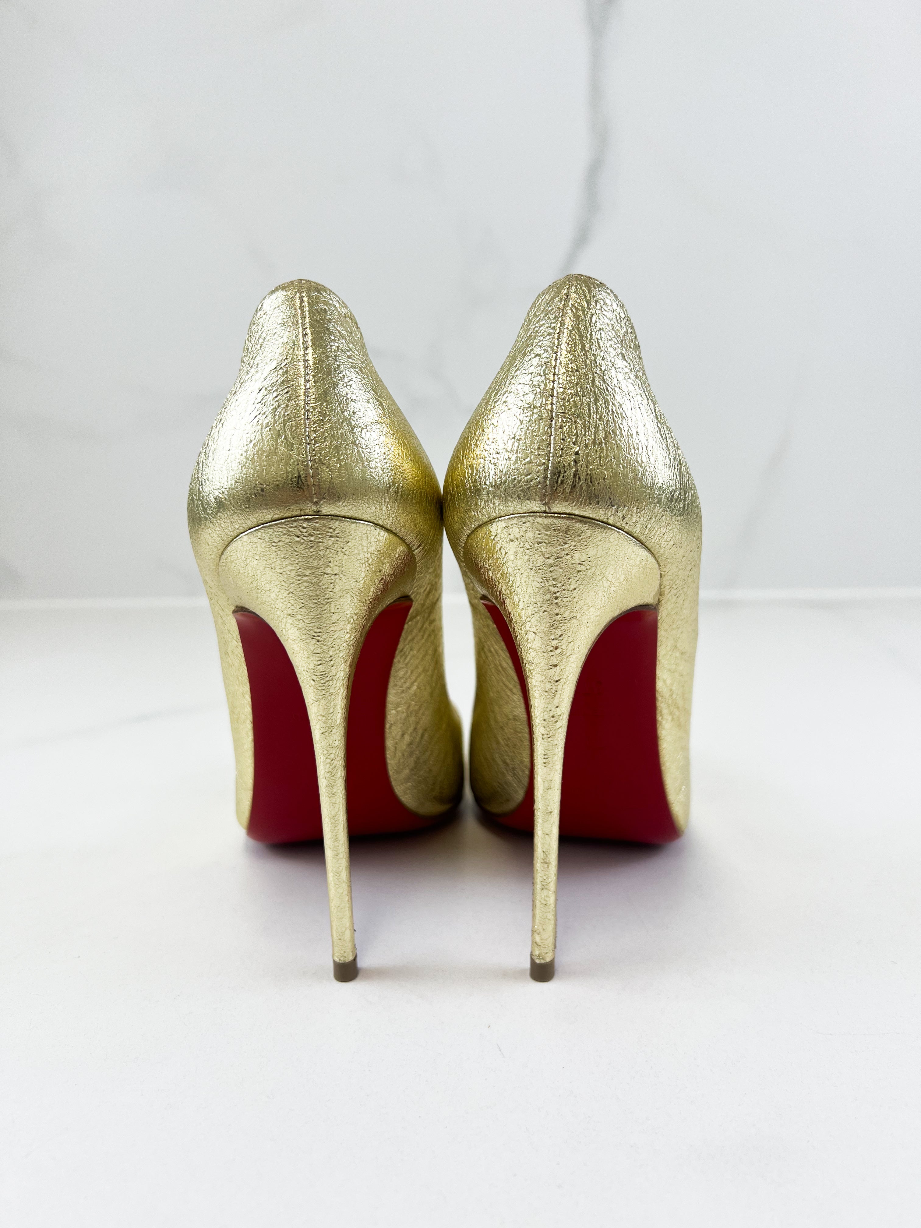 Christian Louboutin Gold So Kate 120 Size 37.5