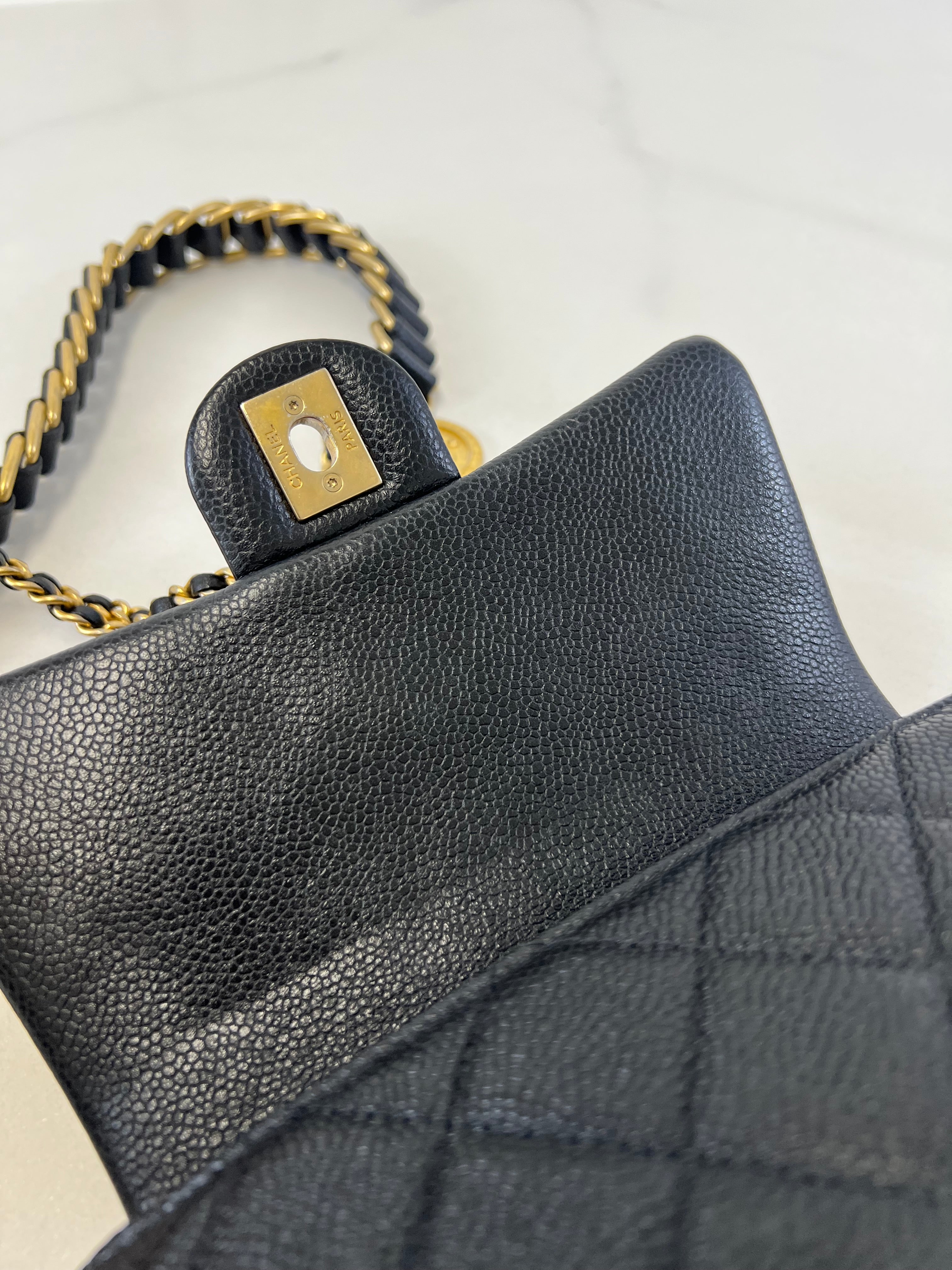 Chanel Black Caviar Limited Edition Mini Square