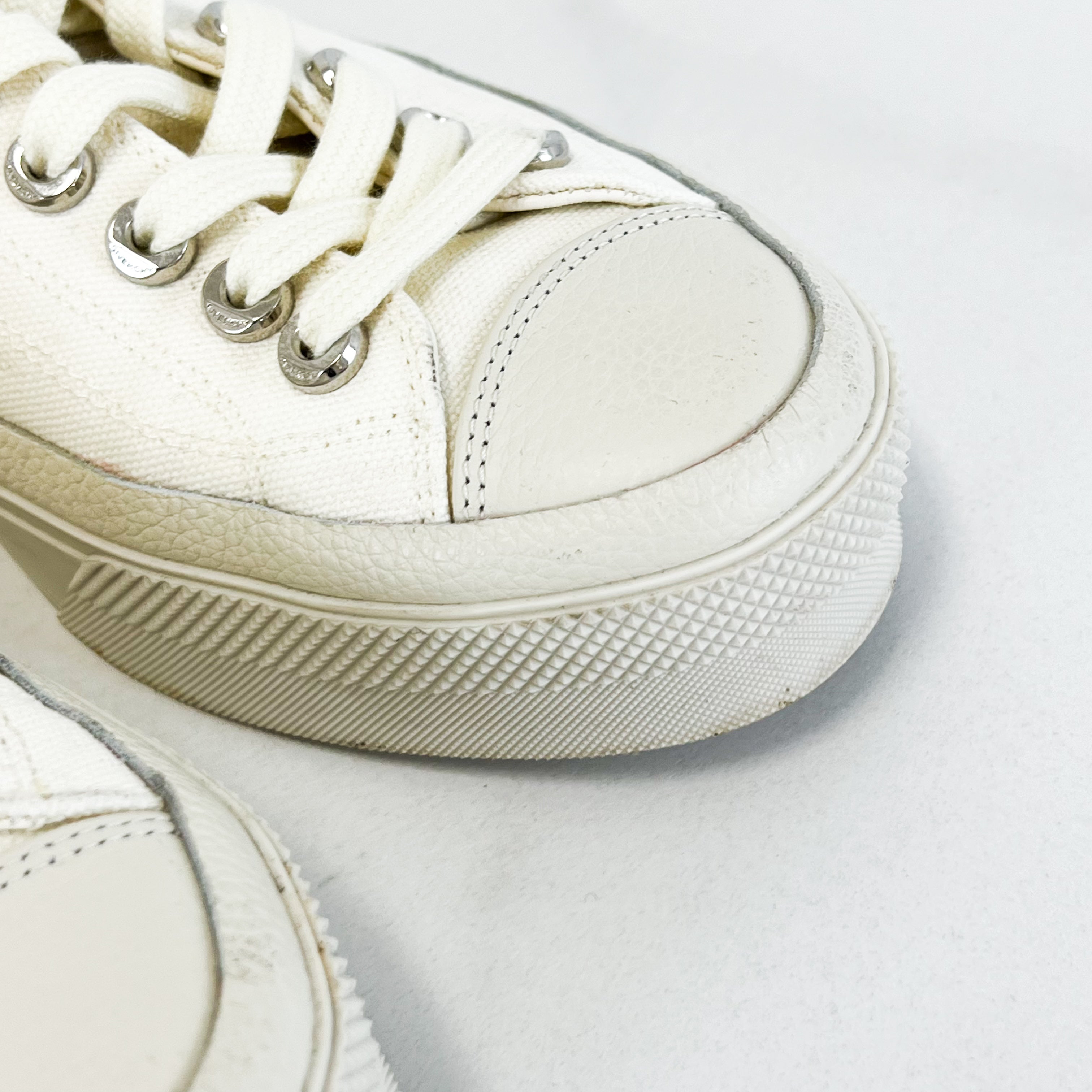 Givenchy White Lace Up Low Top Sneaker Size 38