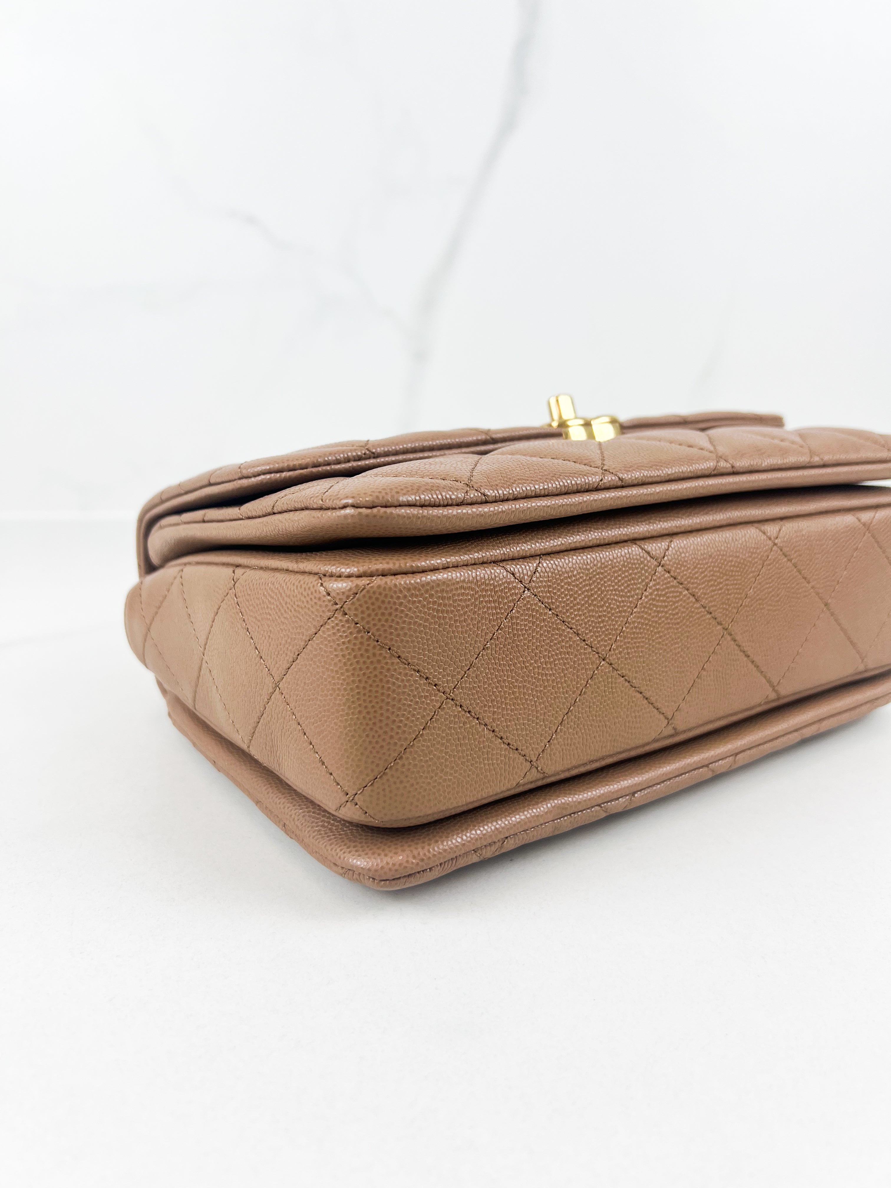 Chanel Coco First Flap in Dark Beige Caviar Leather with GHW