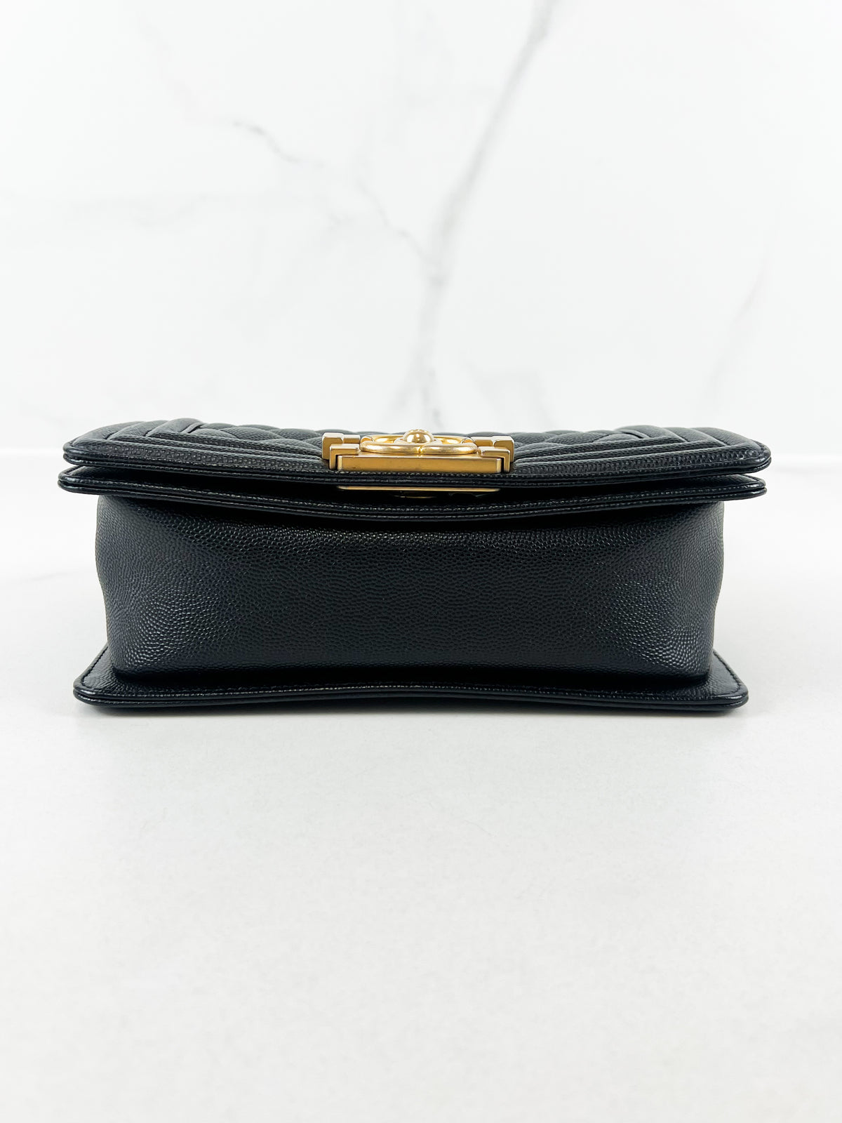Chanel Small Quilted Caviar Boy Bag with Gold Hardware