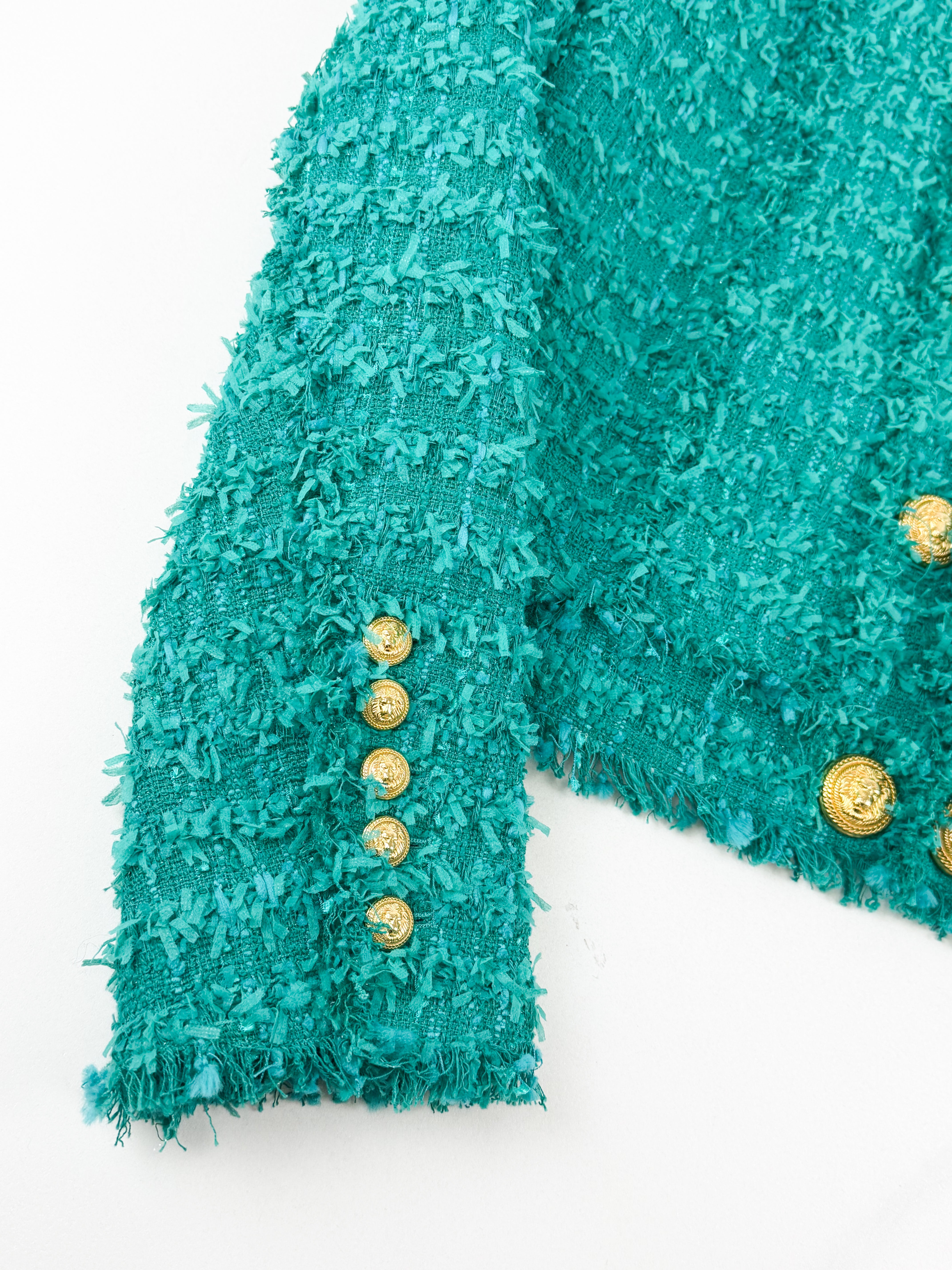 Balmain Teal Button Embellished Set Size 42