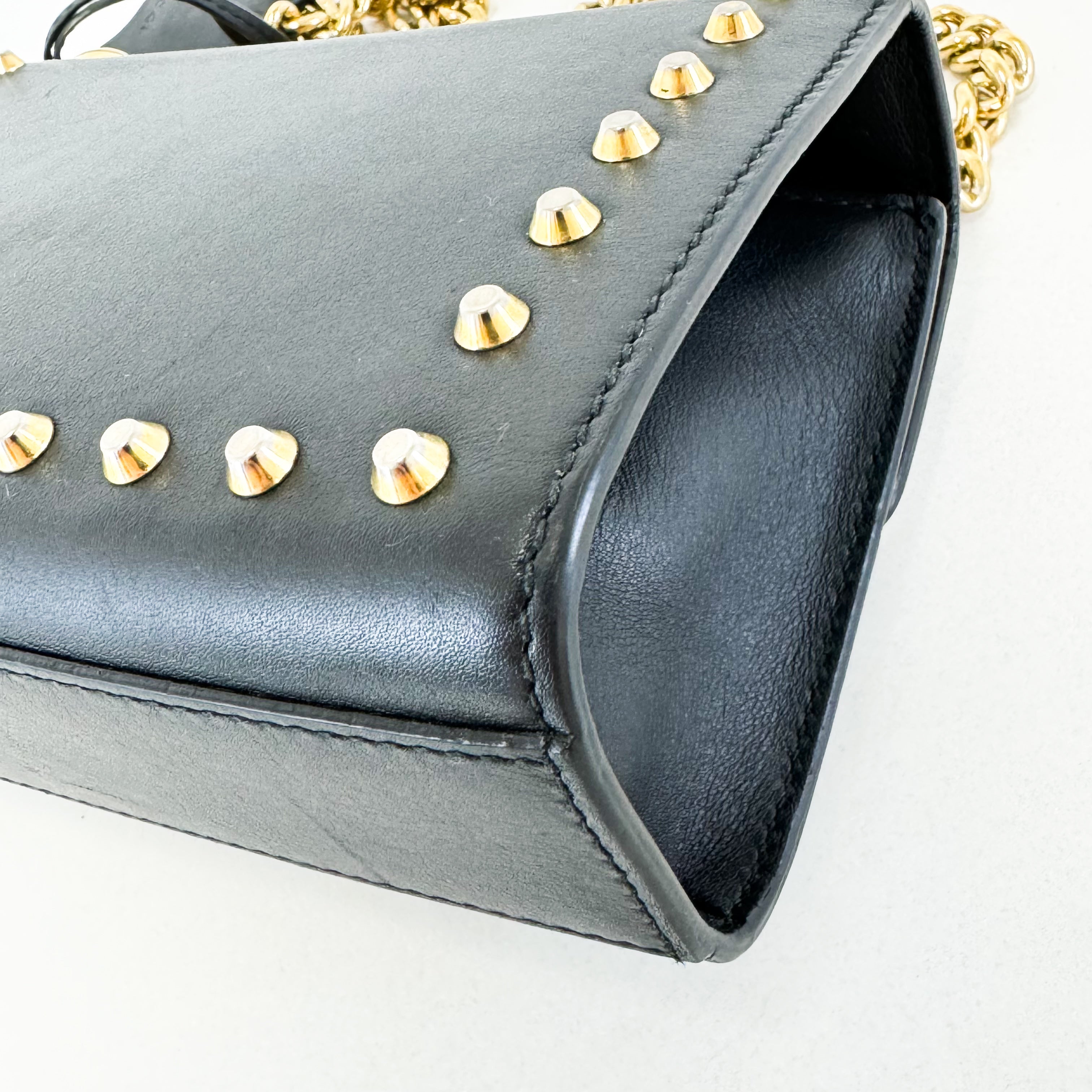 Gucci GG Black Pearl Stud Padlock Shoulder Bag