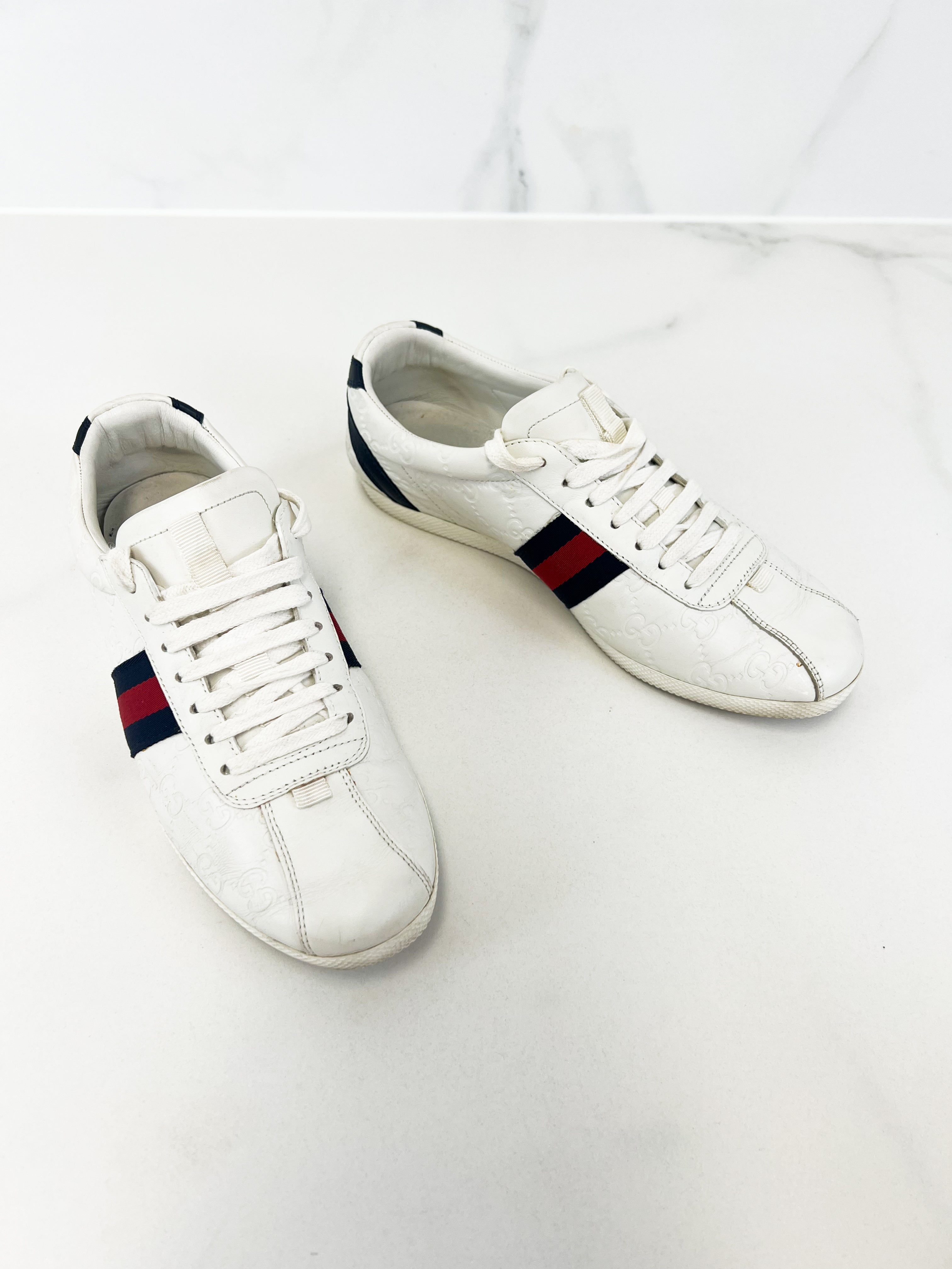 Gucci White GG Guccissima Sneaker Size 39