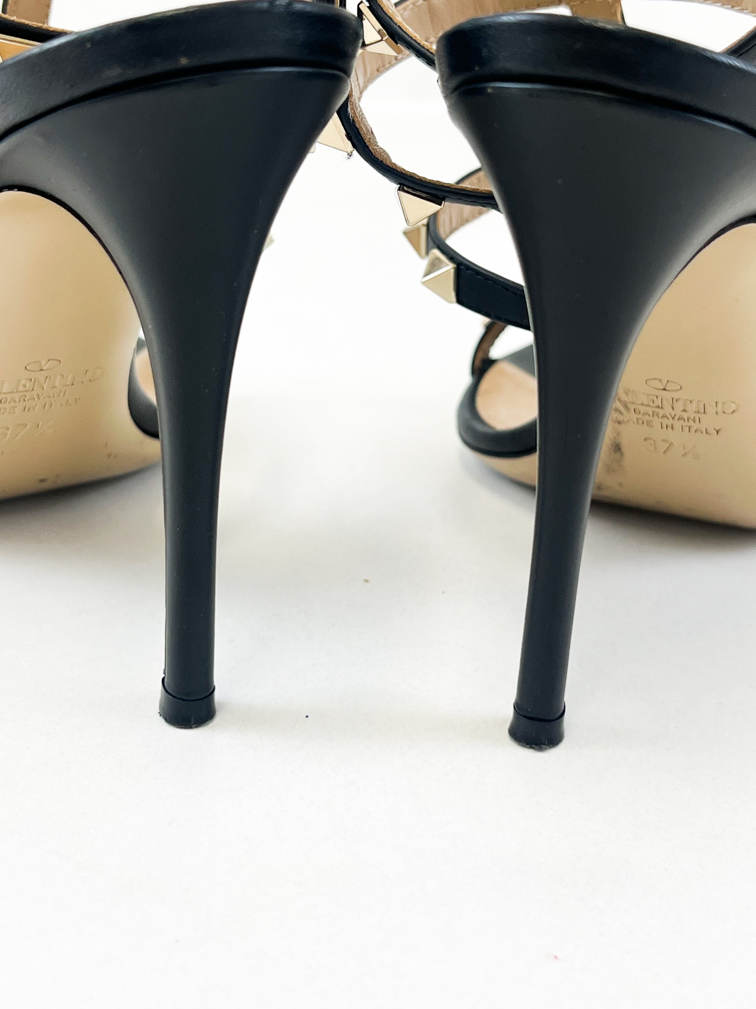 Valentino Rockstud Leather Sandals Size 37