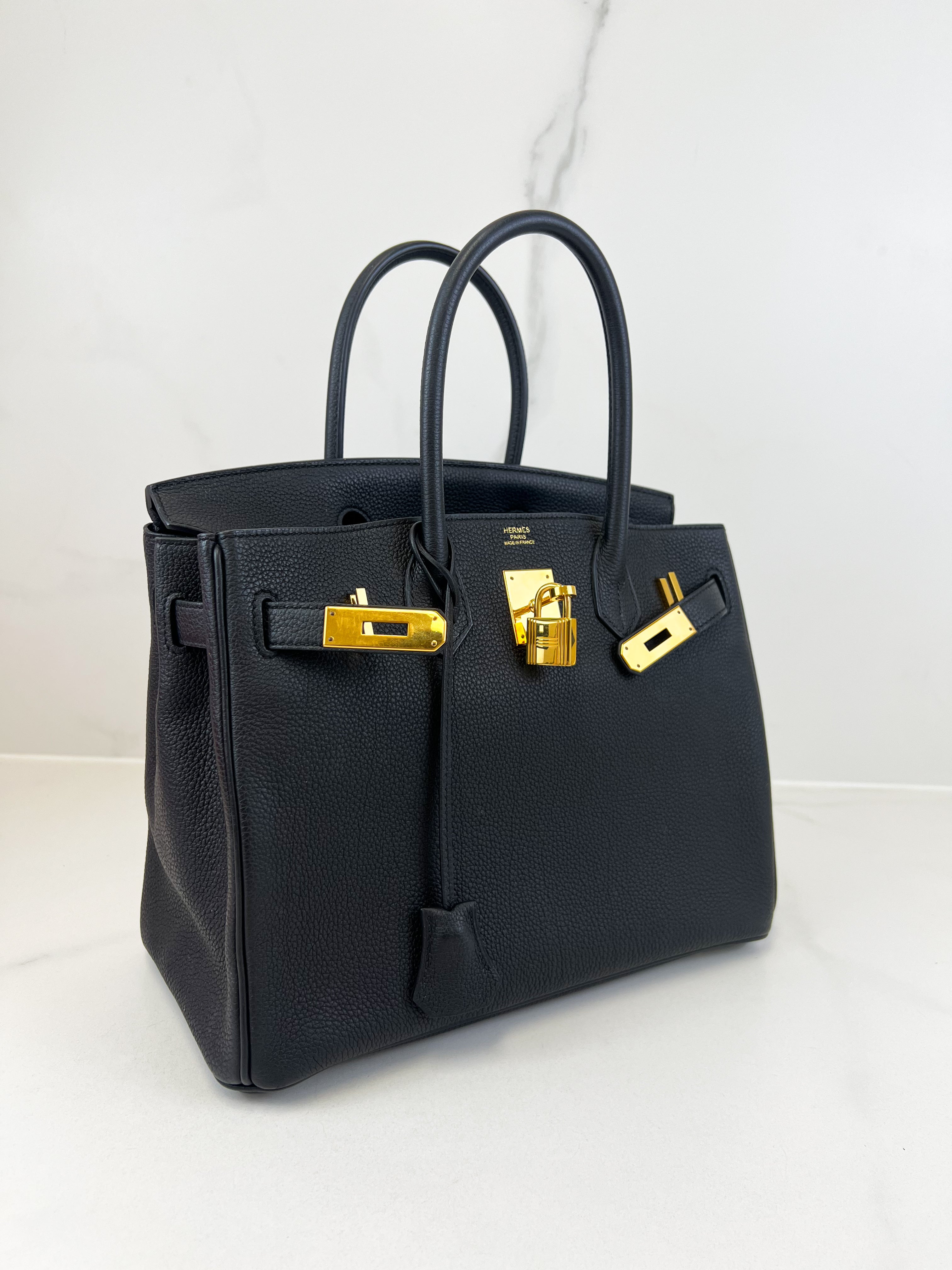 Hermes Togo Noir Birkin 30 with GHW