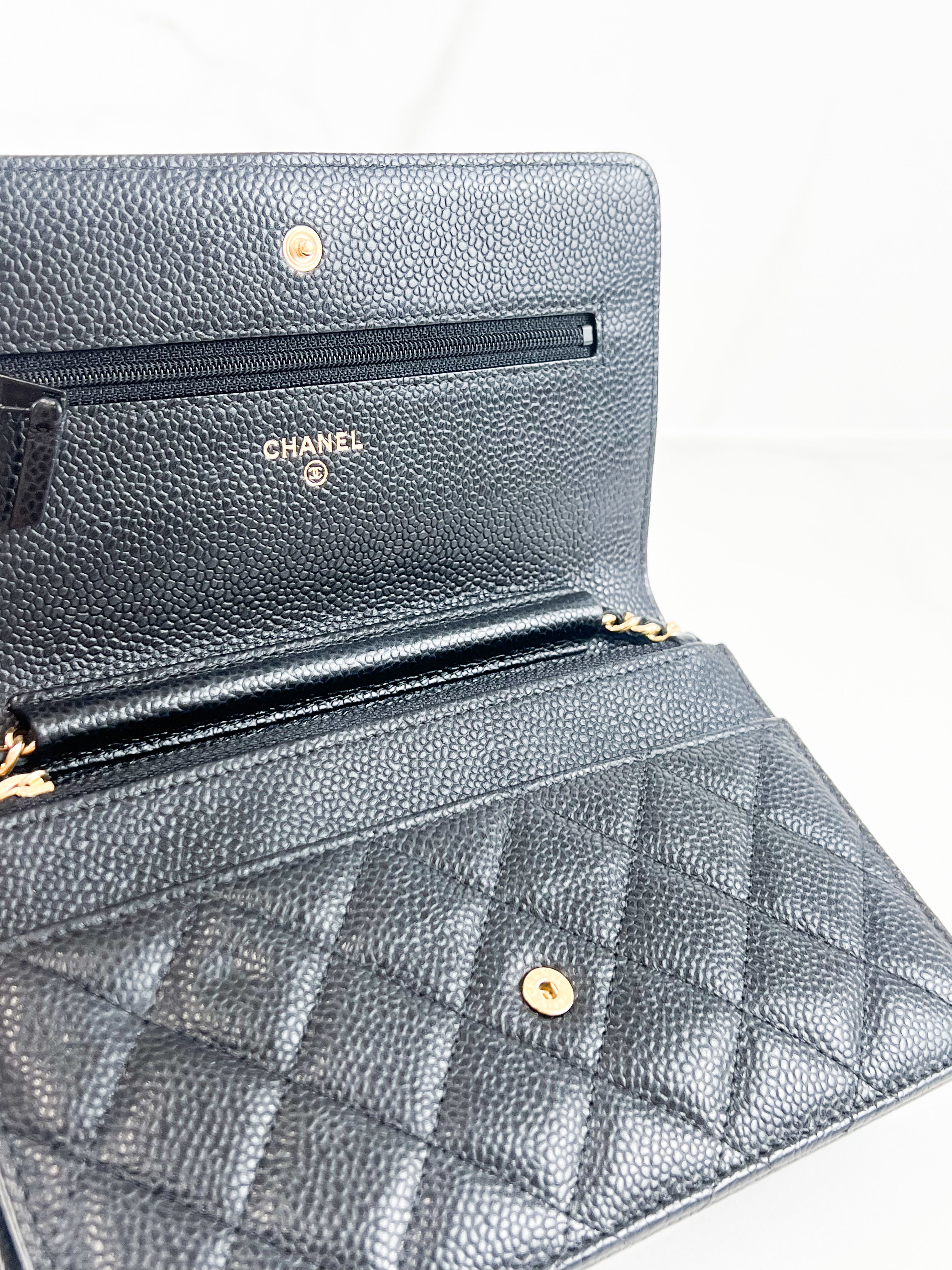 Chanel Black Classic Caviar CC WOC with GHW