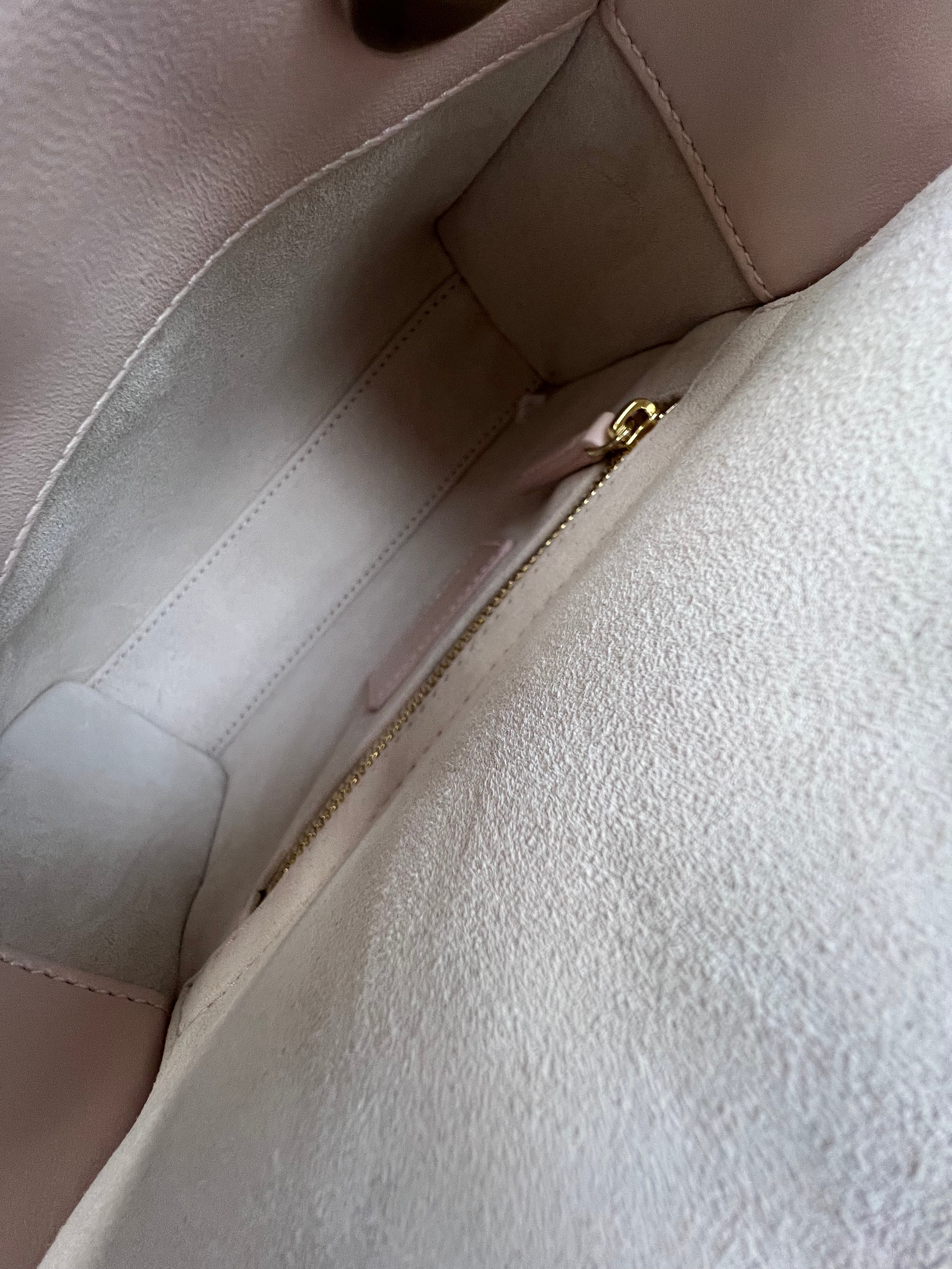 Christian Dior Mini Lady Dior Cannage Leather in Powder Pink