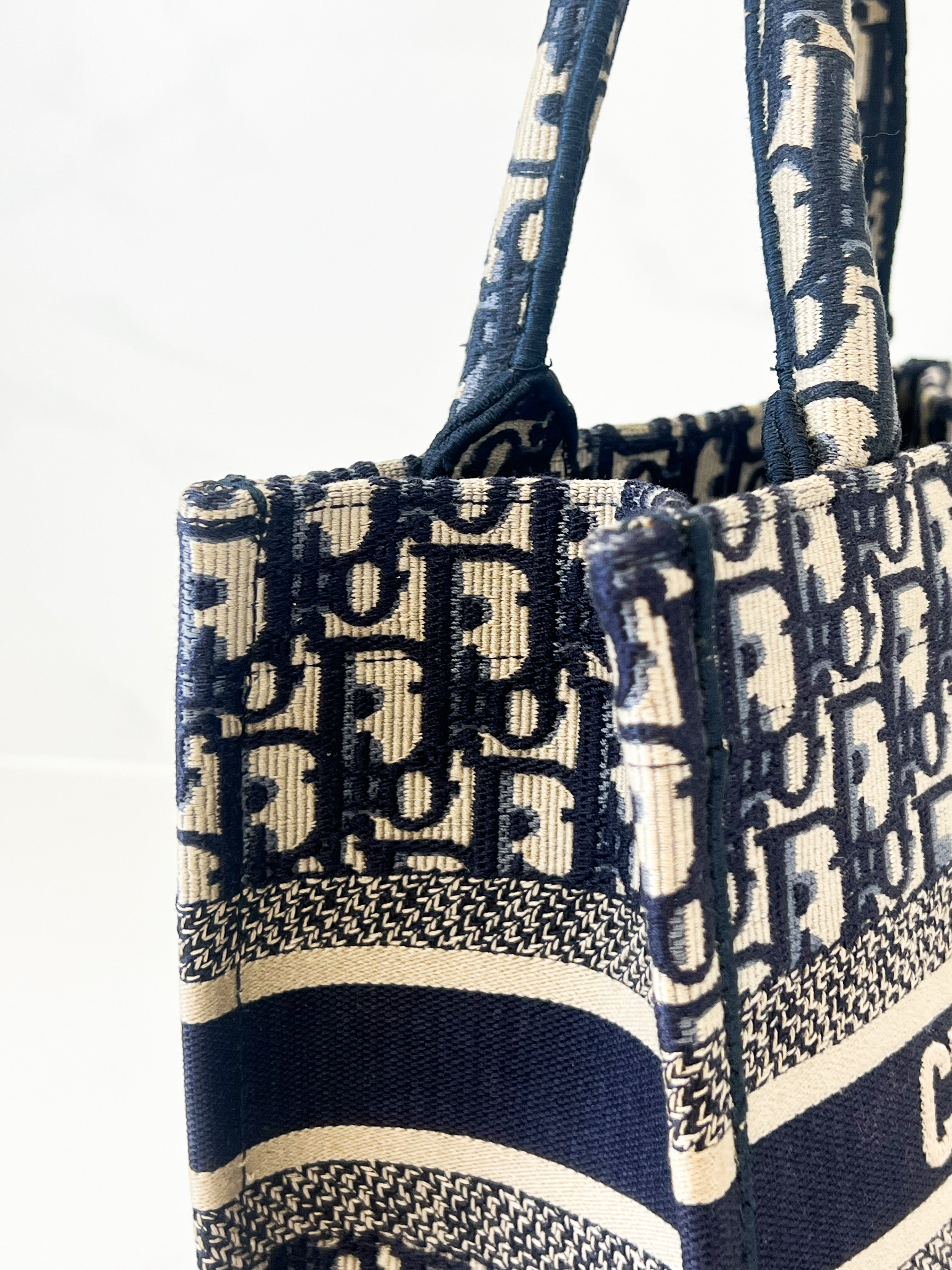 Christian Dior Small Blue Oblique Book Tote