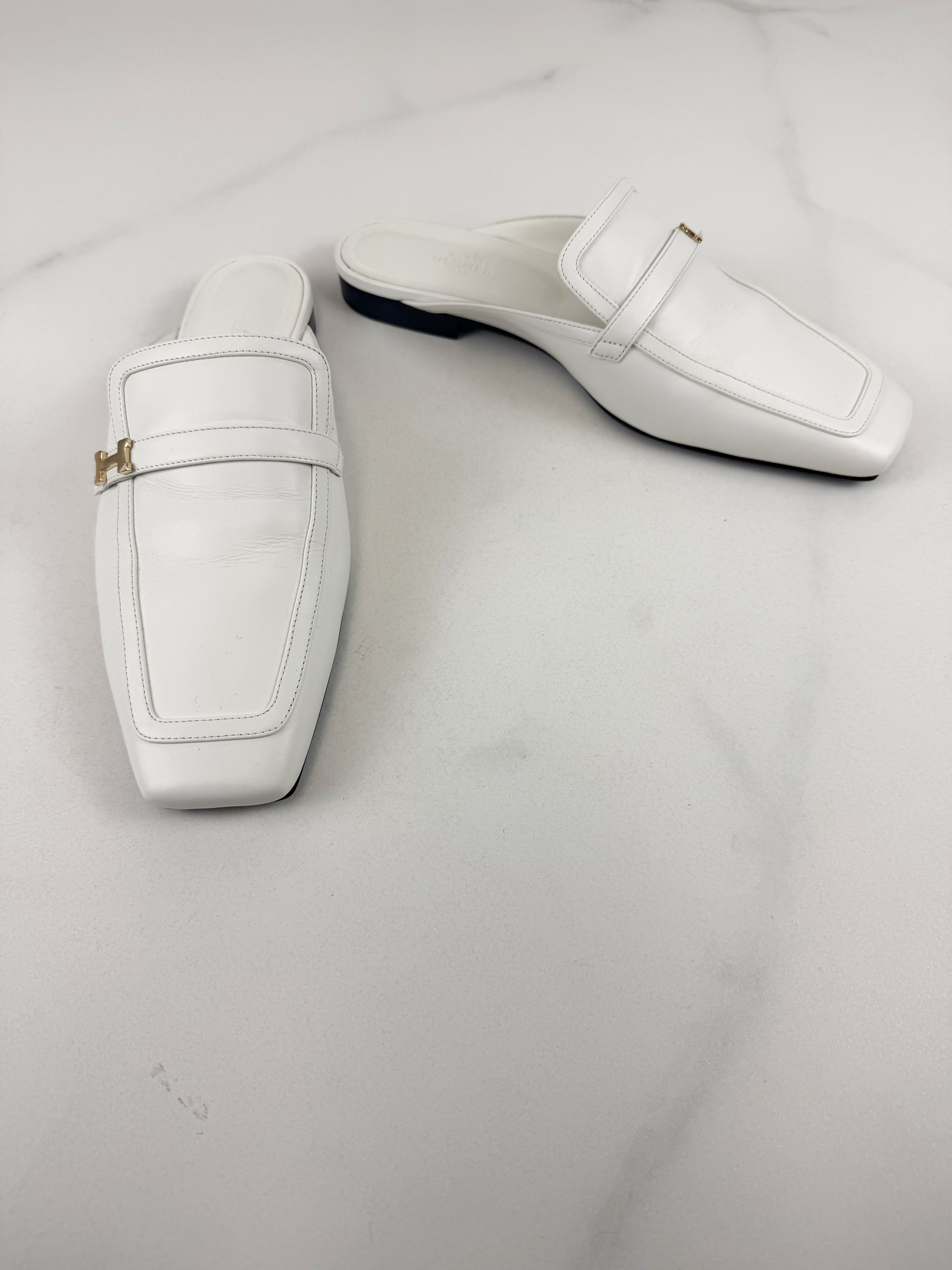 Hermes Groupie Mule Blanc Size 40