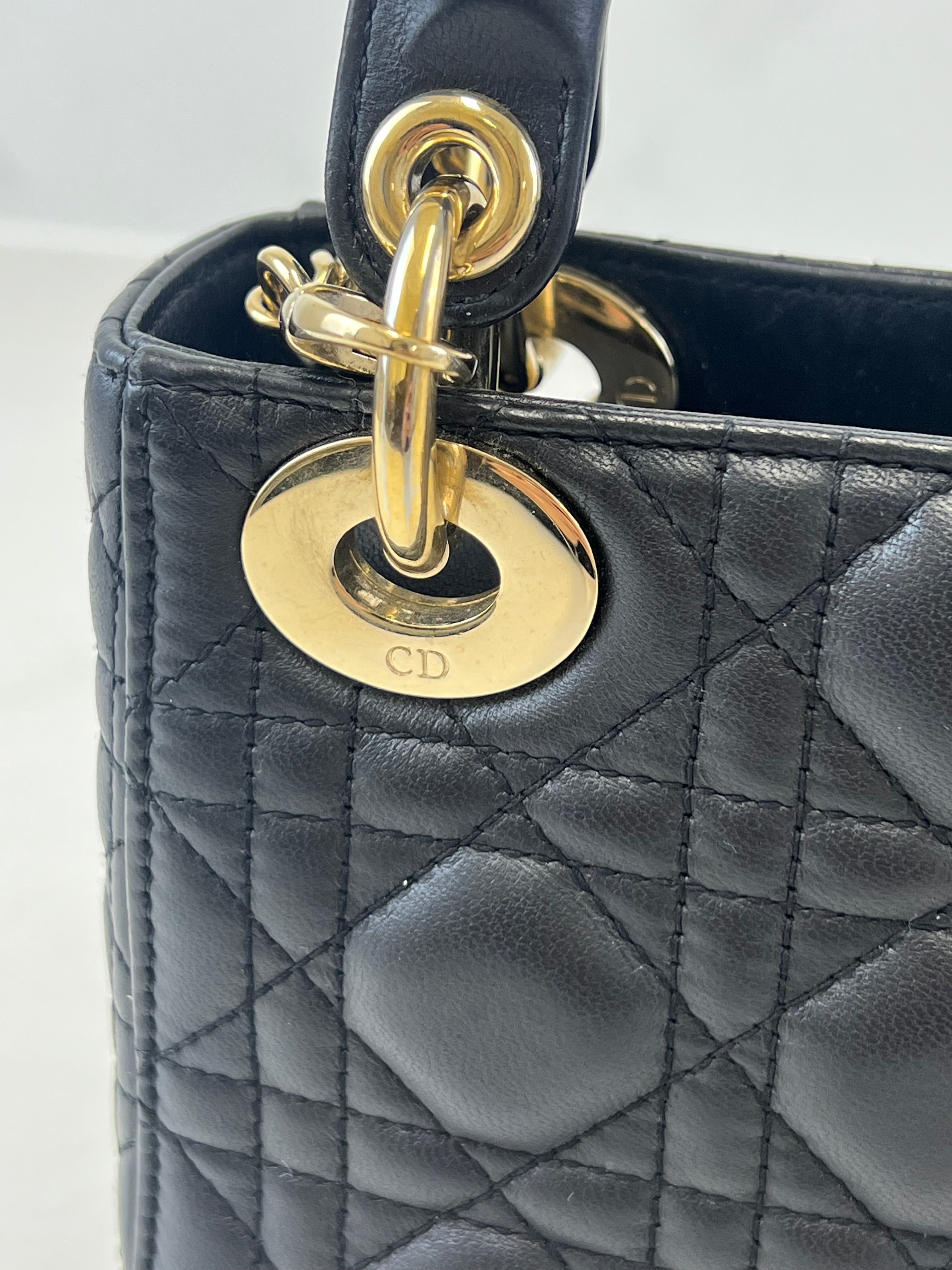 Christian Dior Mini Lady Dior Cannage in Black