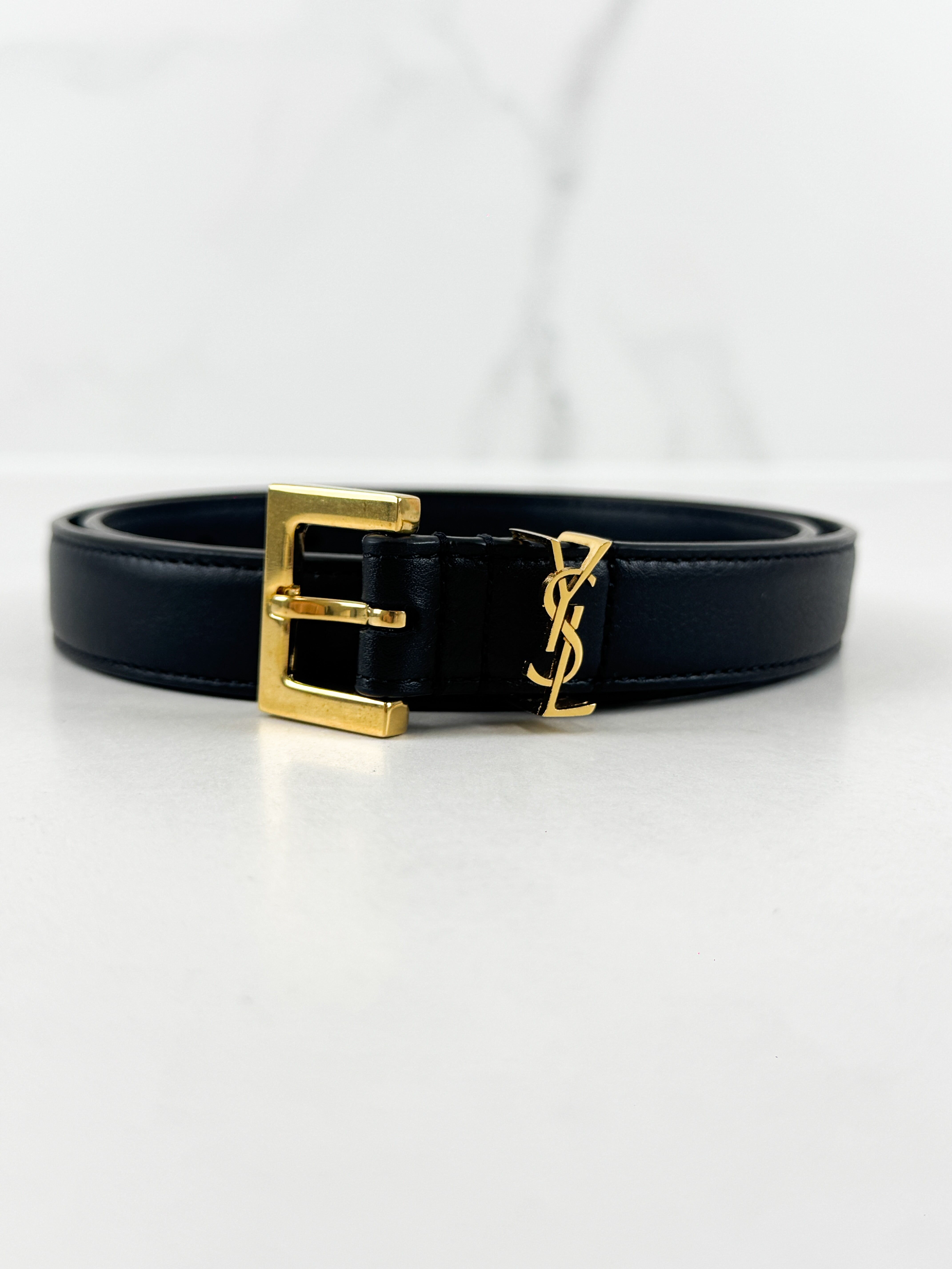 Saint Laurent Cassandre Black Belt Size 70