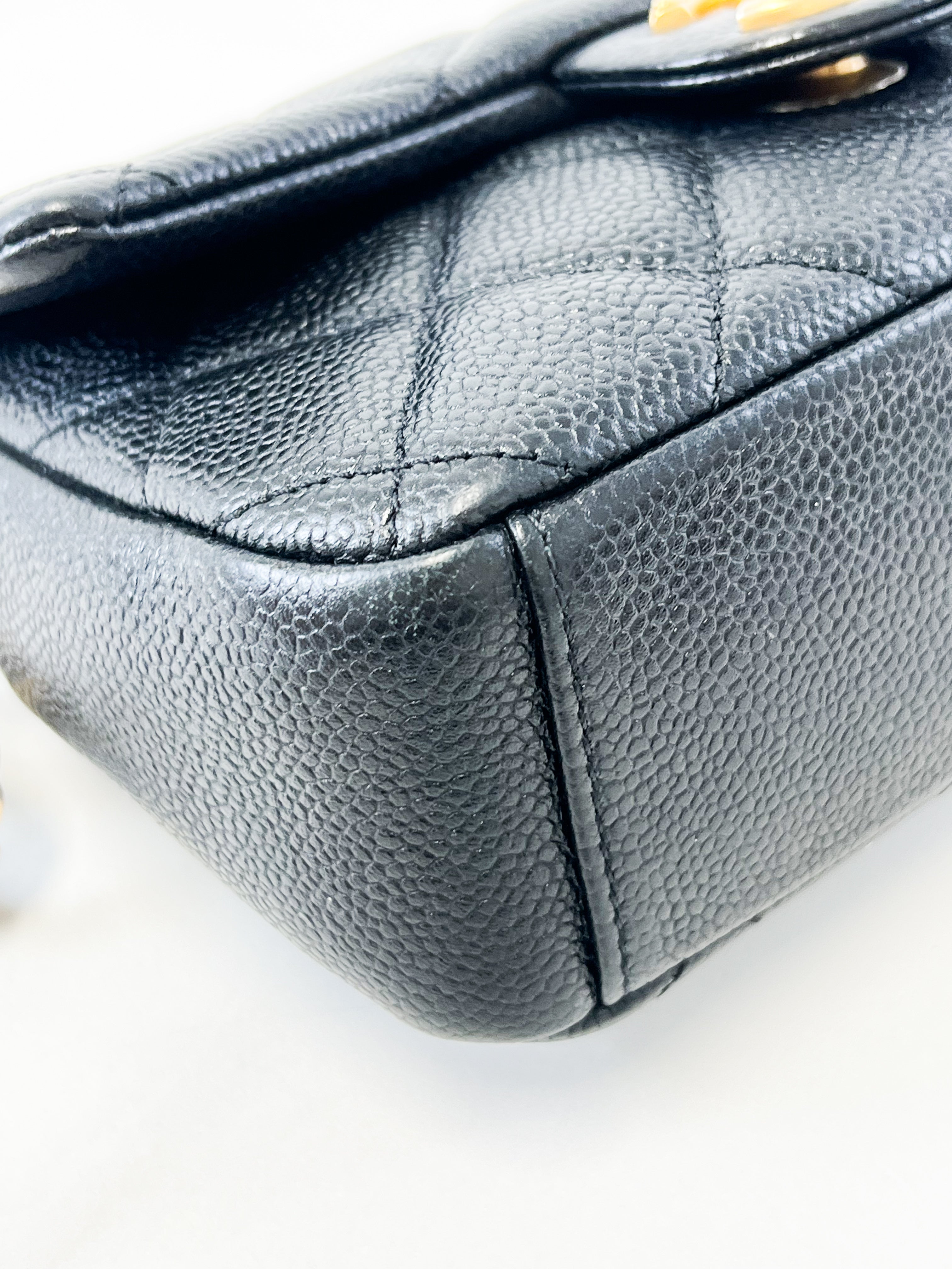 Chanel Black Caviar Limited Edition Mini Square