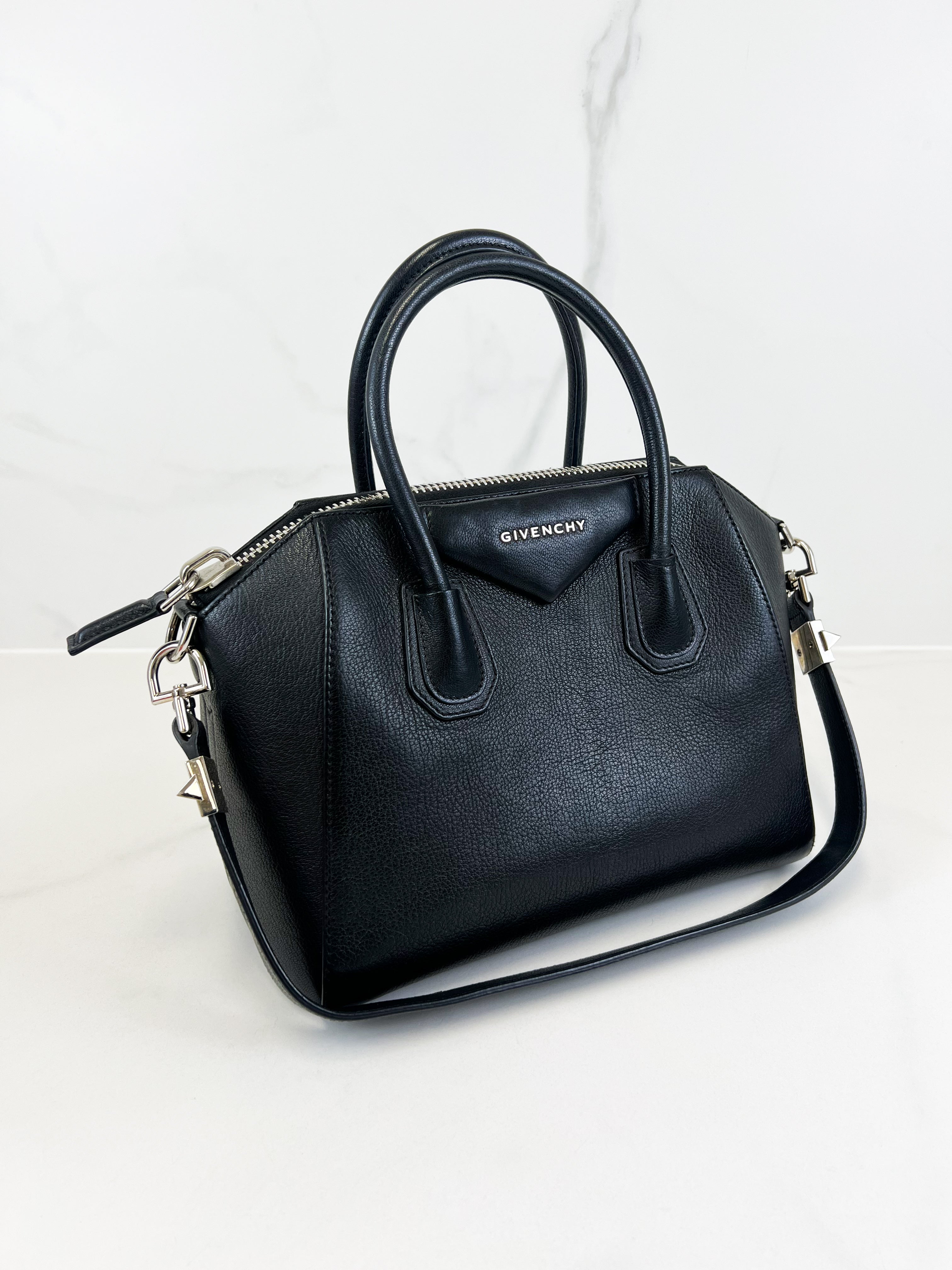 Givenchy Antigona Grained Leather Small Black Shoulder Bag