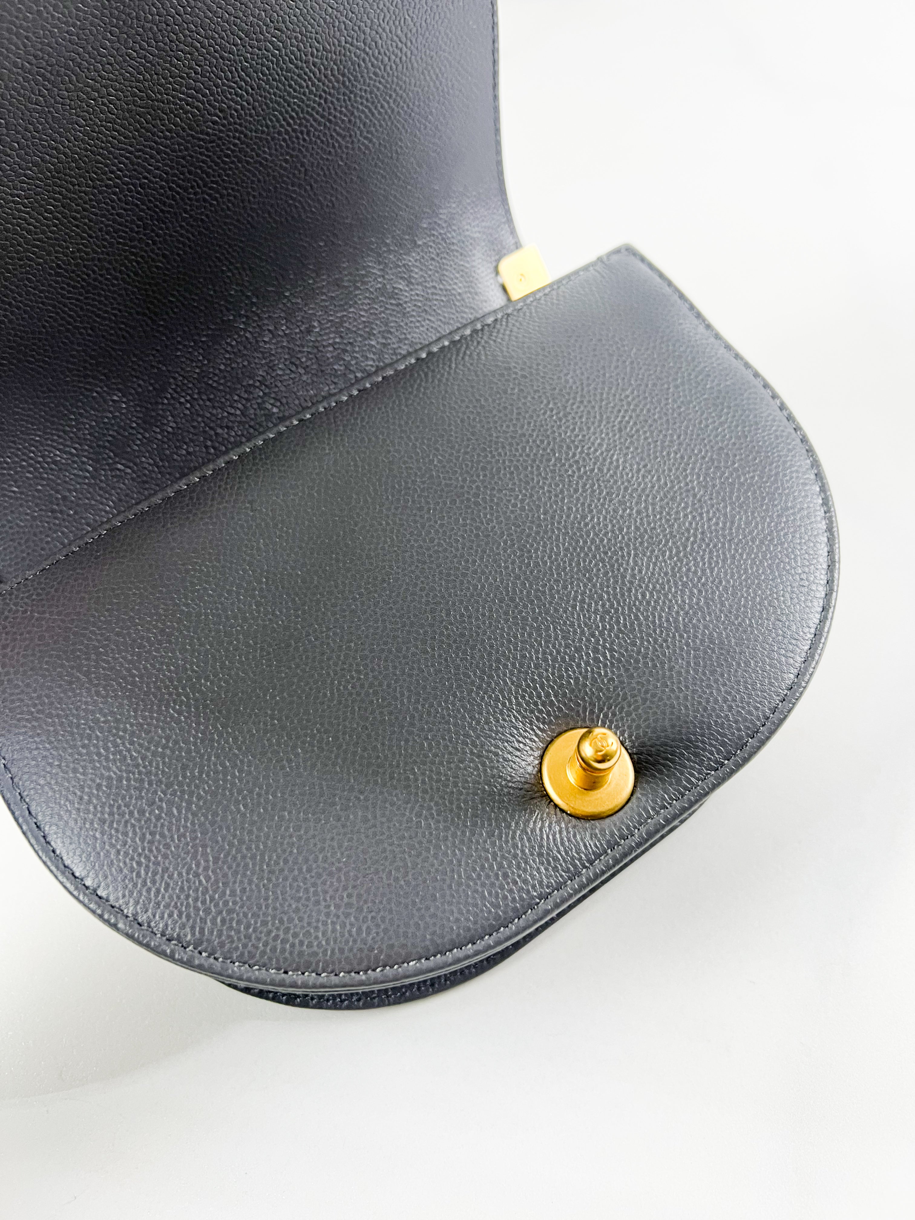 Chanel Half Moon Caviar Bag in Grey