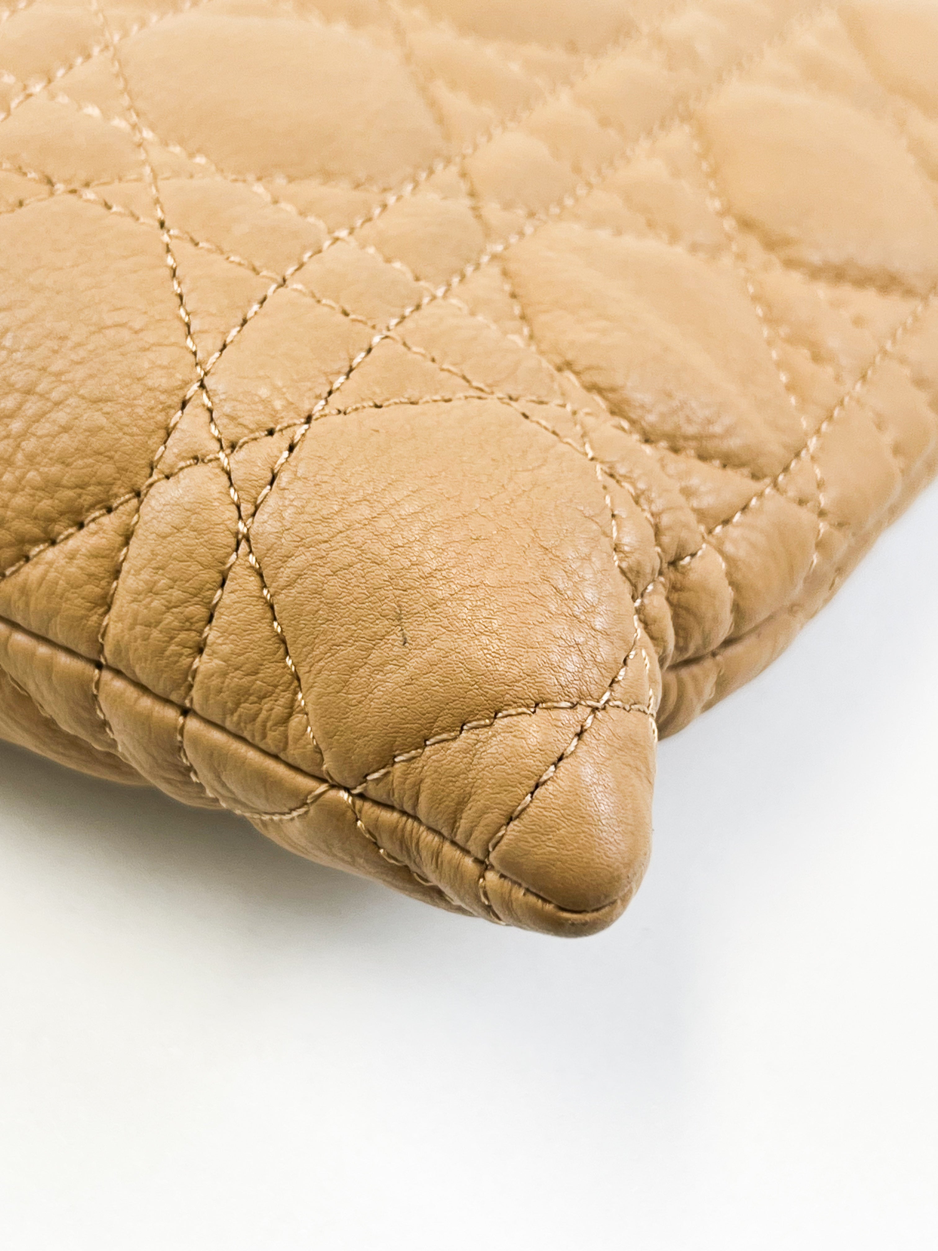 Christian Dior Caro Caramel Large Daily Cannage Quilted Leather Pouch