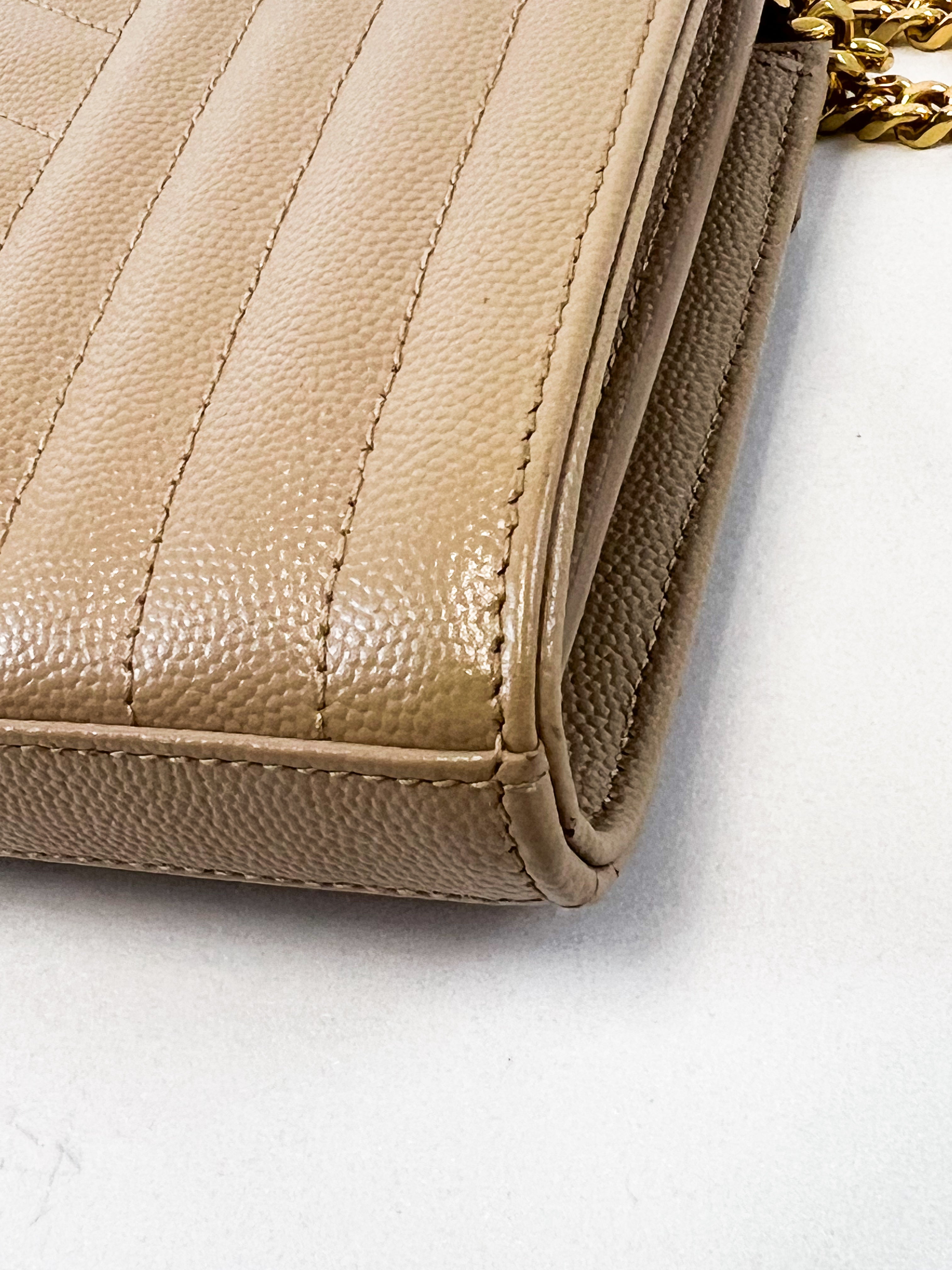 Saint Laurent Nude Envelope Shoulder Bag GHW