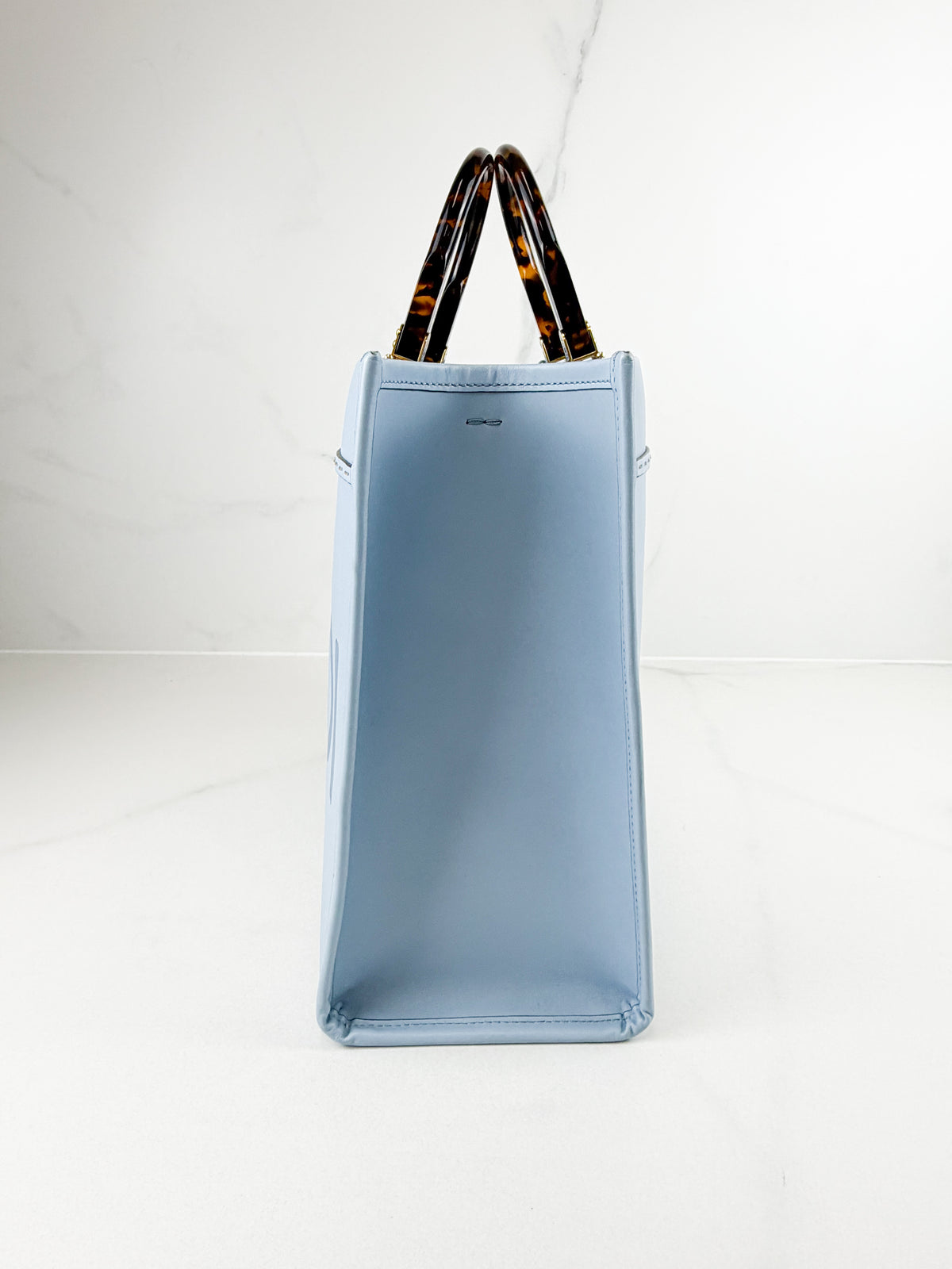 Fendi Blue Leather Sunshine Tote Bag