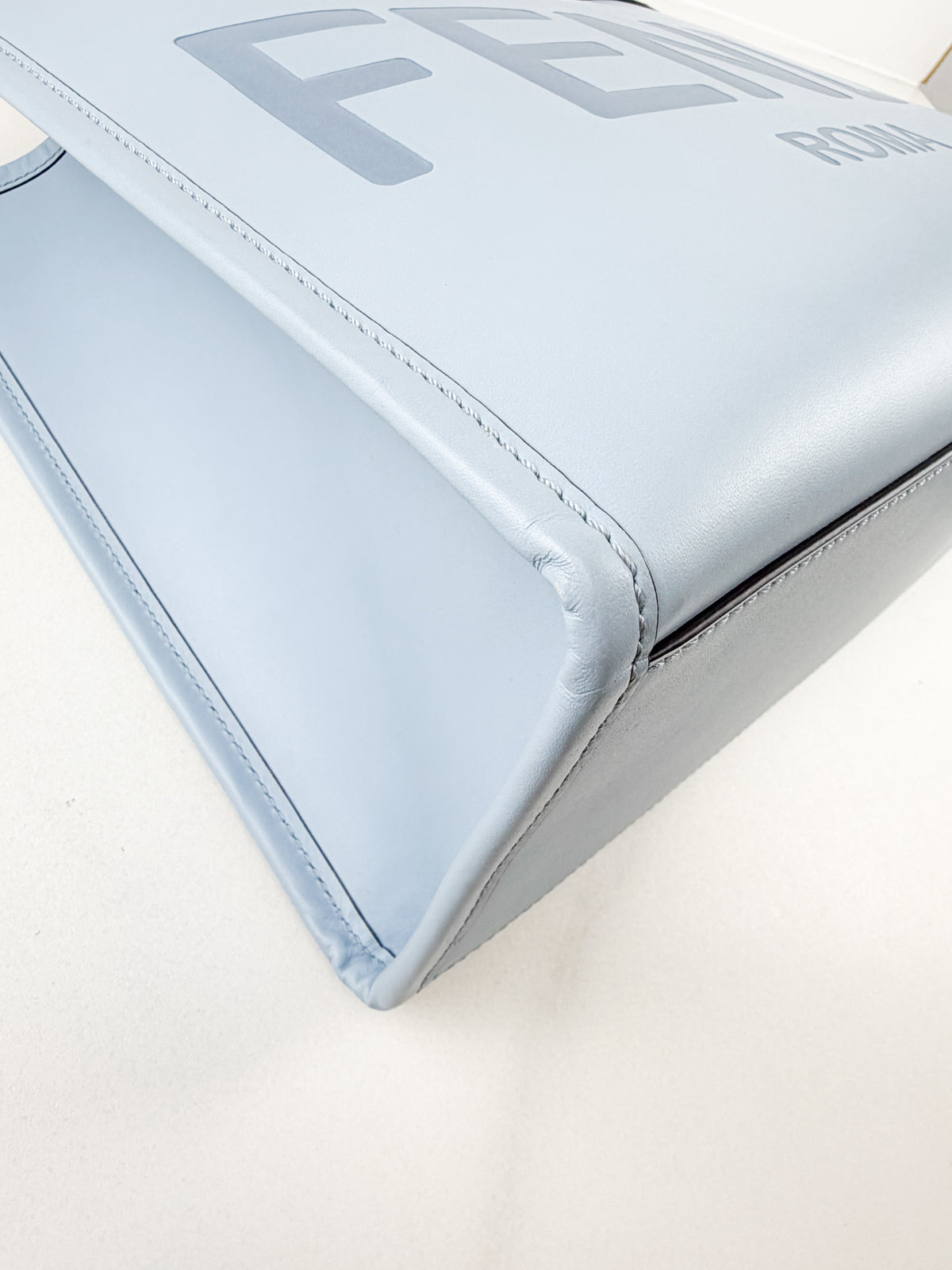 Fendi Blue Leather Sunshine Tote Bag