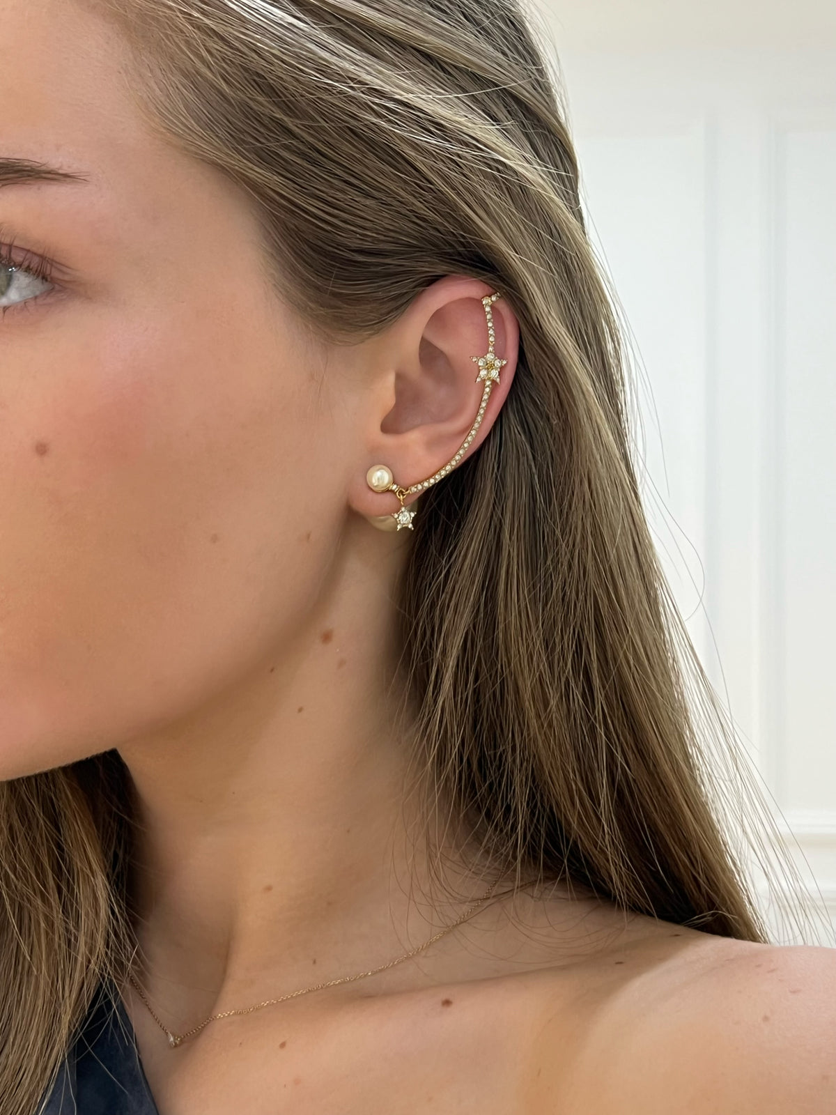 Christian Dior J'adior Gold Pearl & Diamonte Ear Cuff