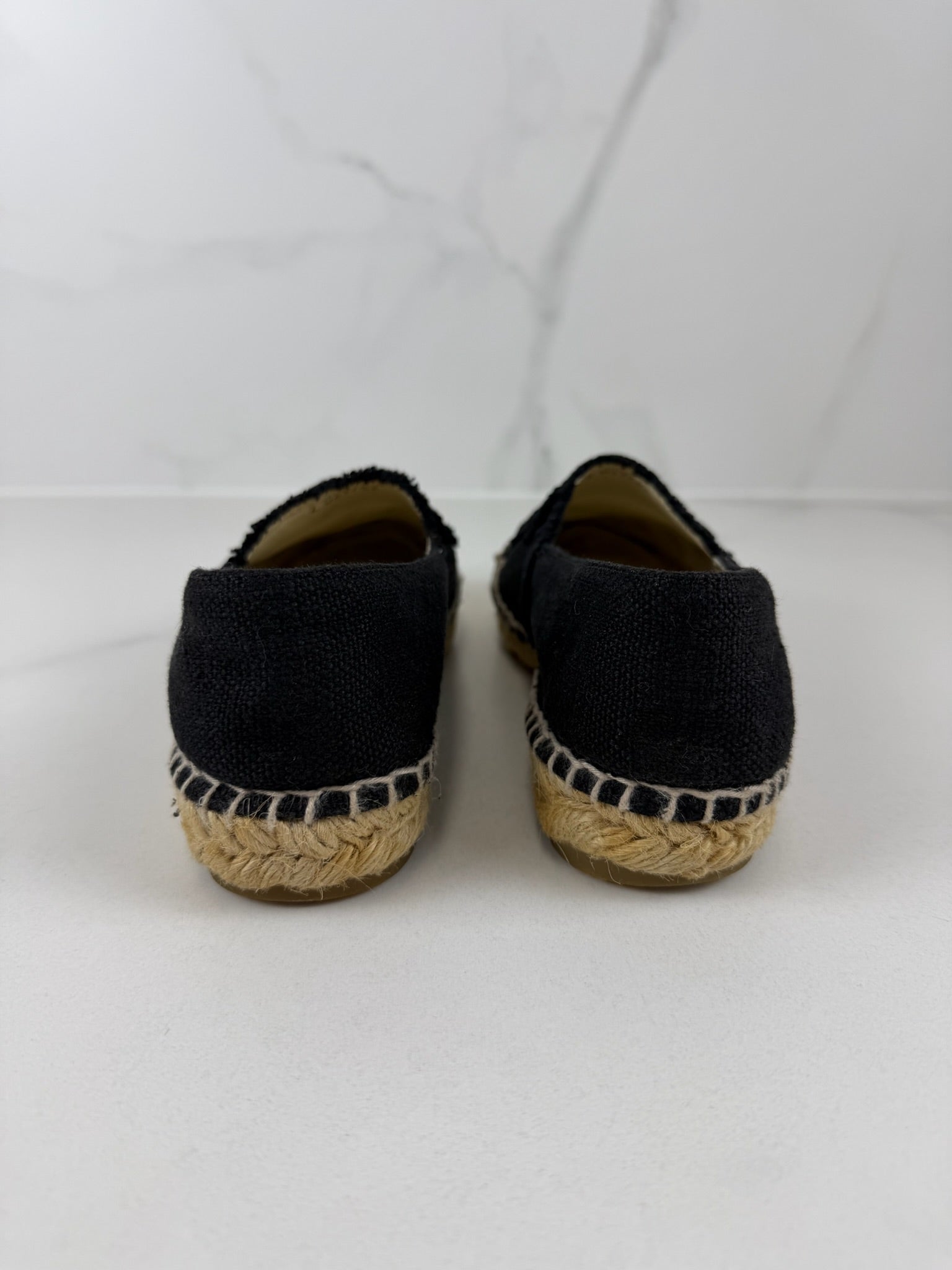 Chanel Black CC Canvas Espadrille Size 36