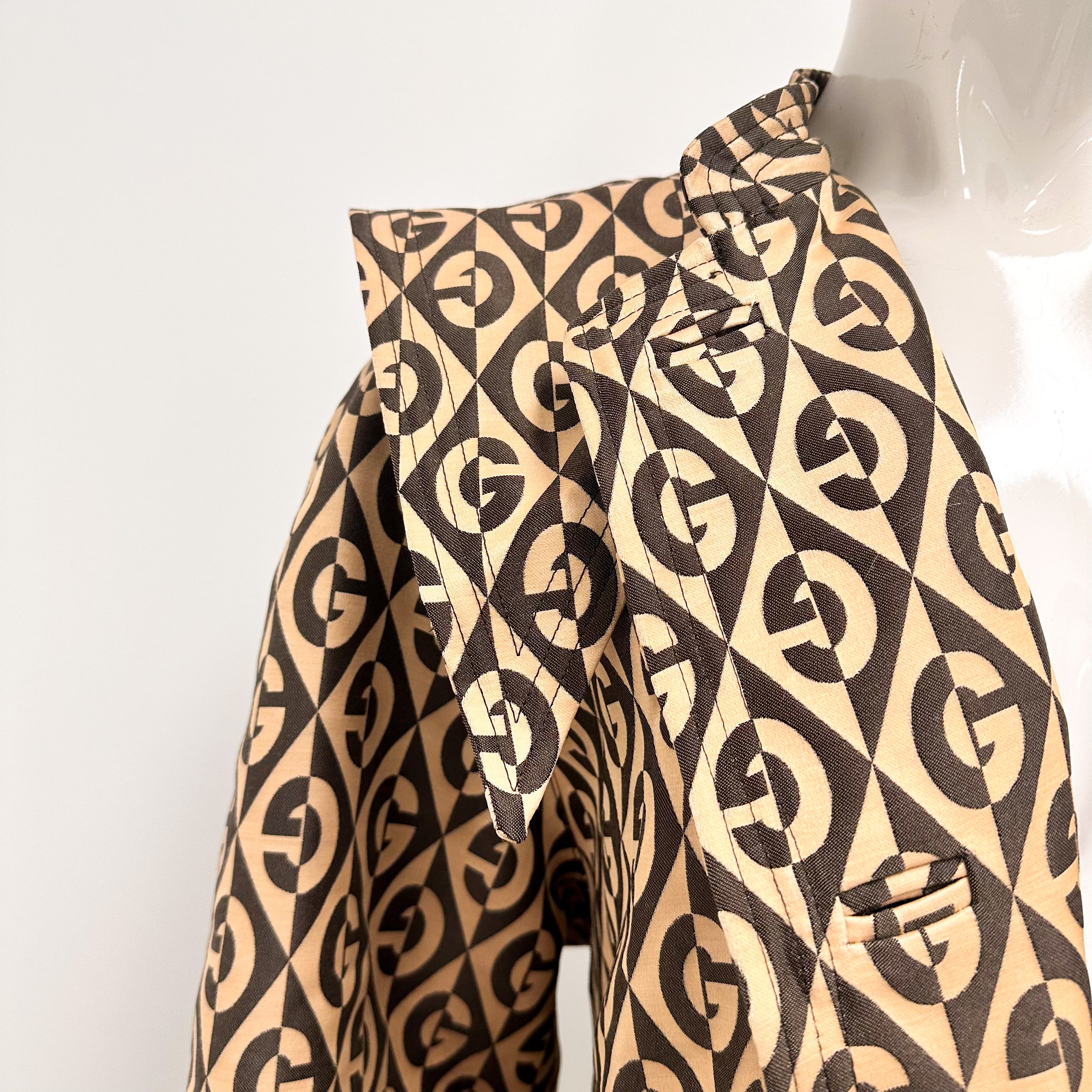 Gucci Rhombus Belt Trench Coat Size 40