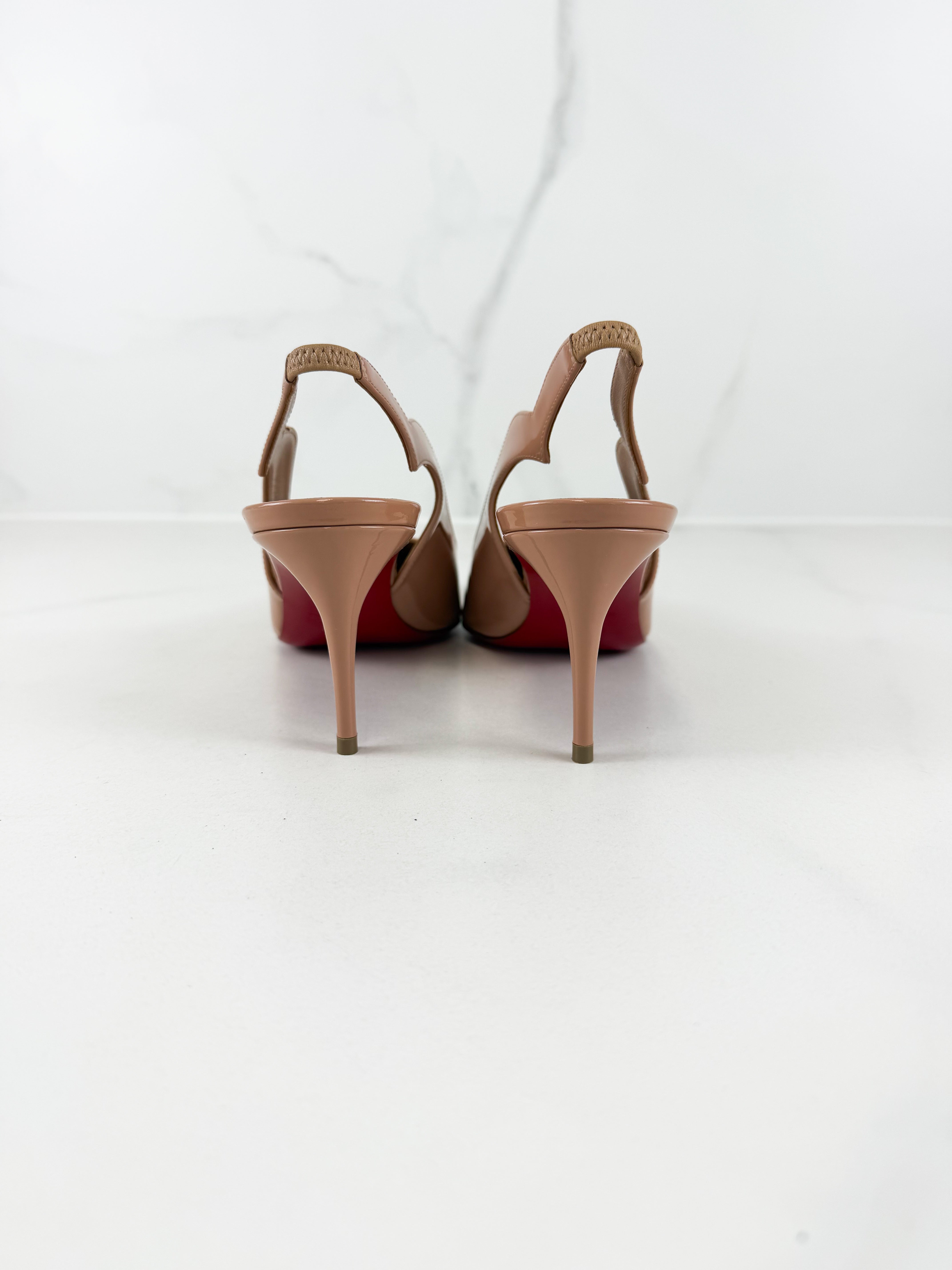 Christian Louboutin Beige Hot Chick Sling Back 70mm Size 40