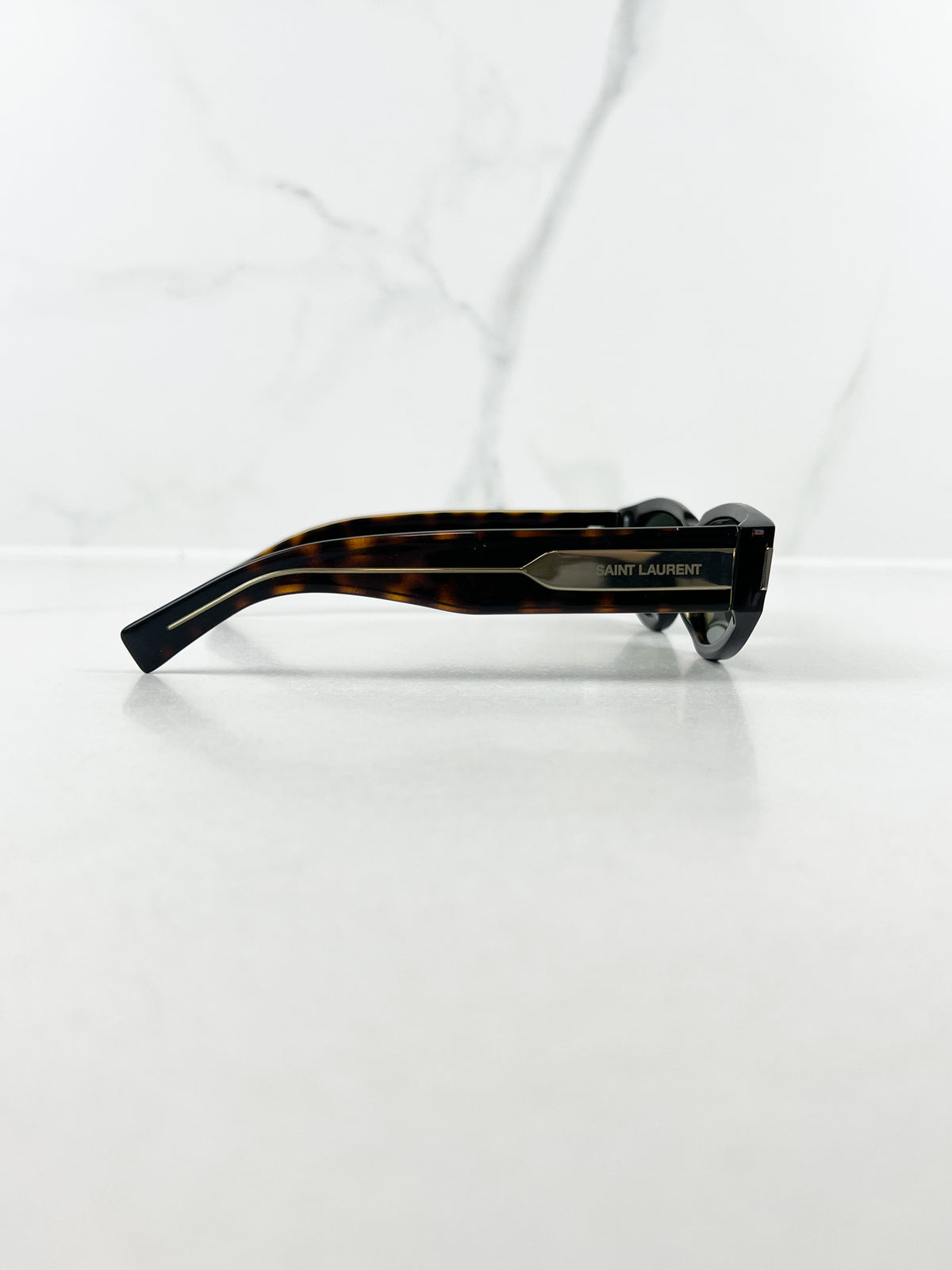 Saint Laurent Round Oval Havana Sunglasses