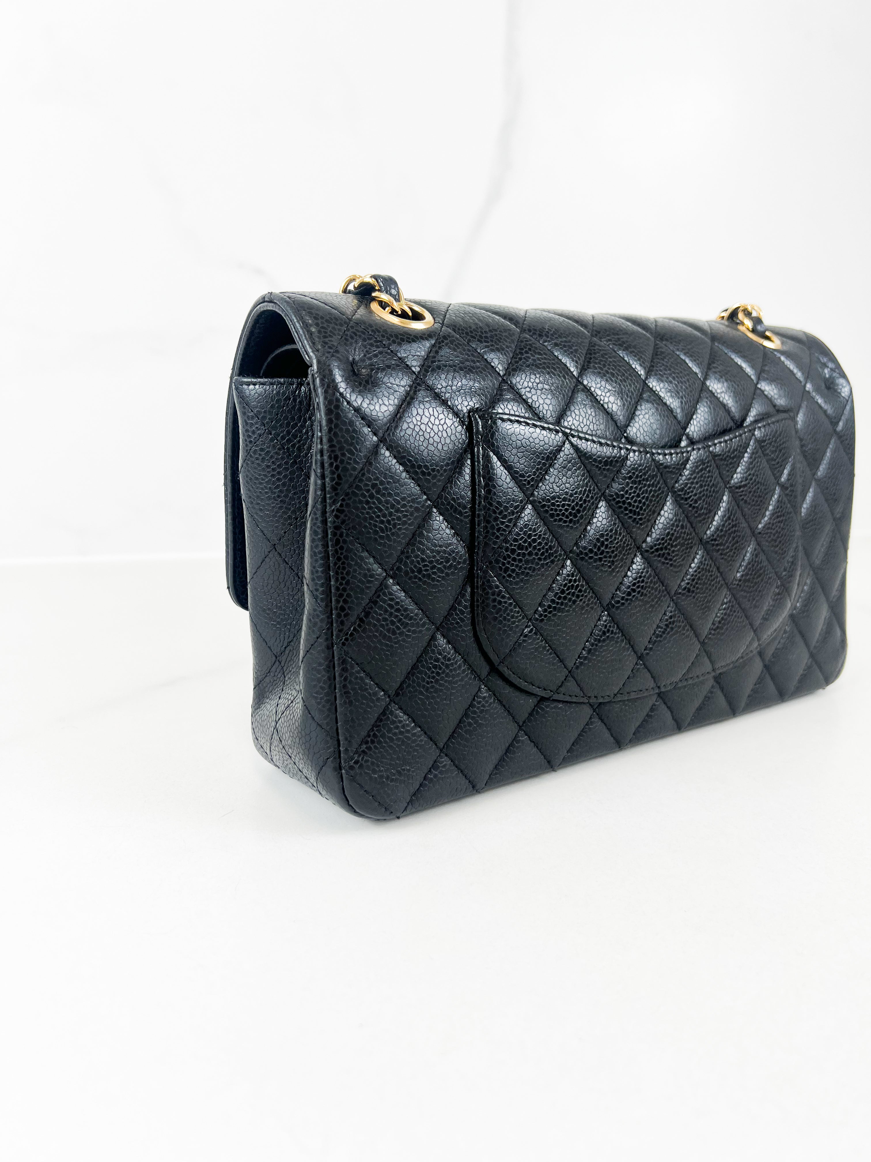 Chanel CC Medium Caviar Black Classic Double Flap Shoulder Bag