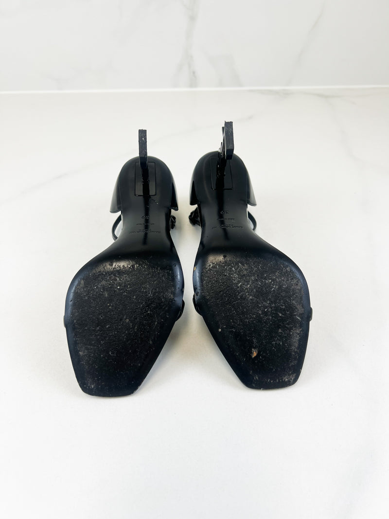Saint Laurent Opyum Patent Leather Sandal Size 39
