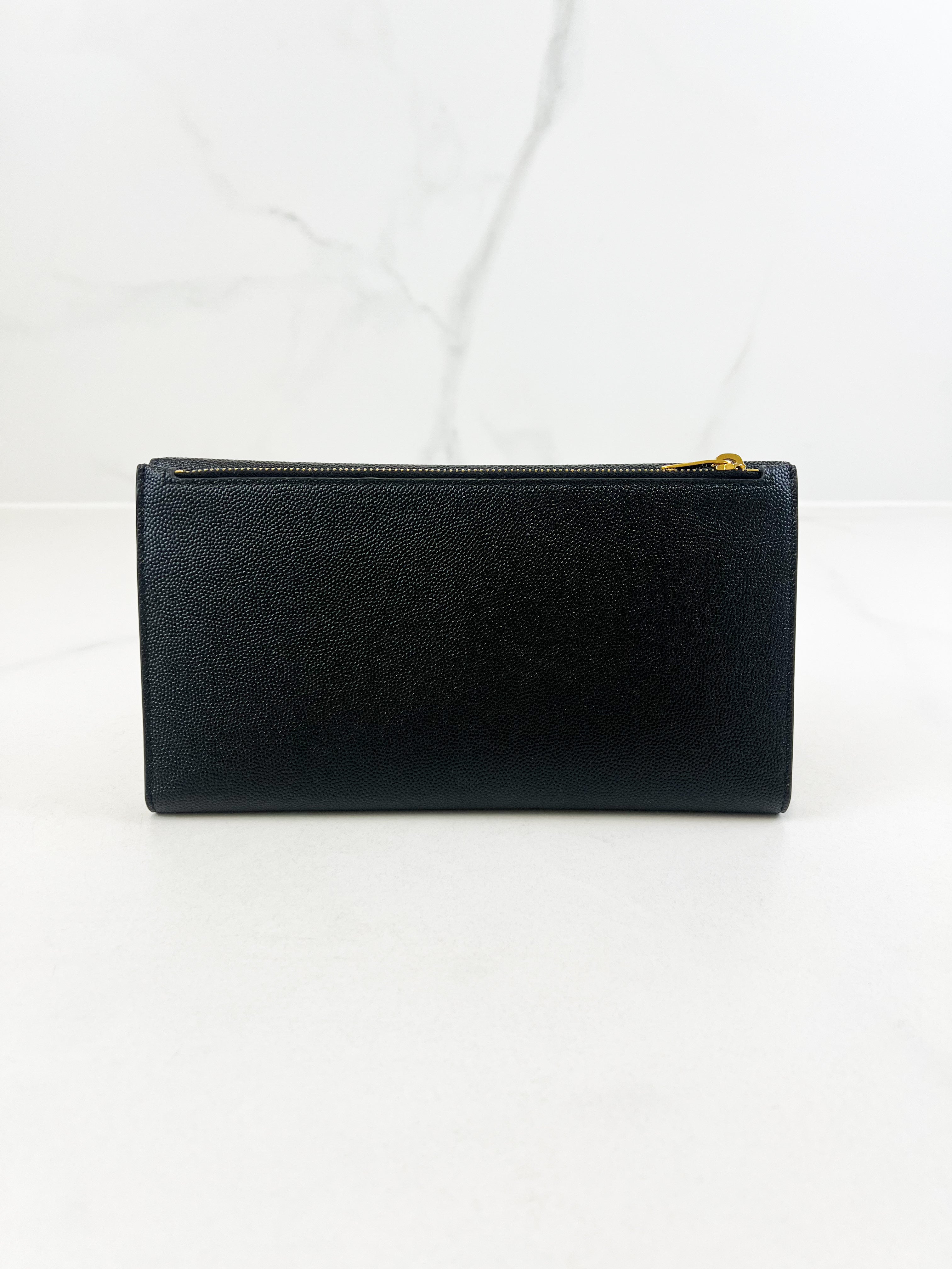 Saint Laurent Black Portefueli Fame Flap Wallet