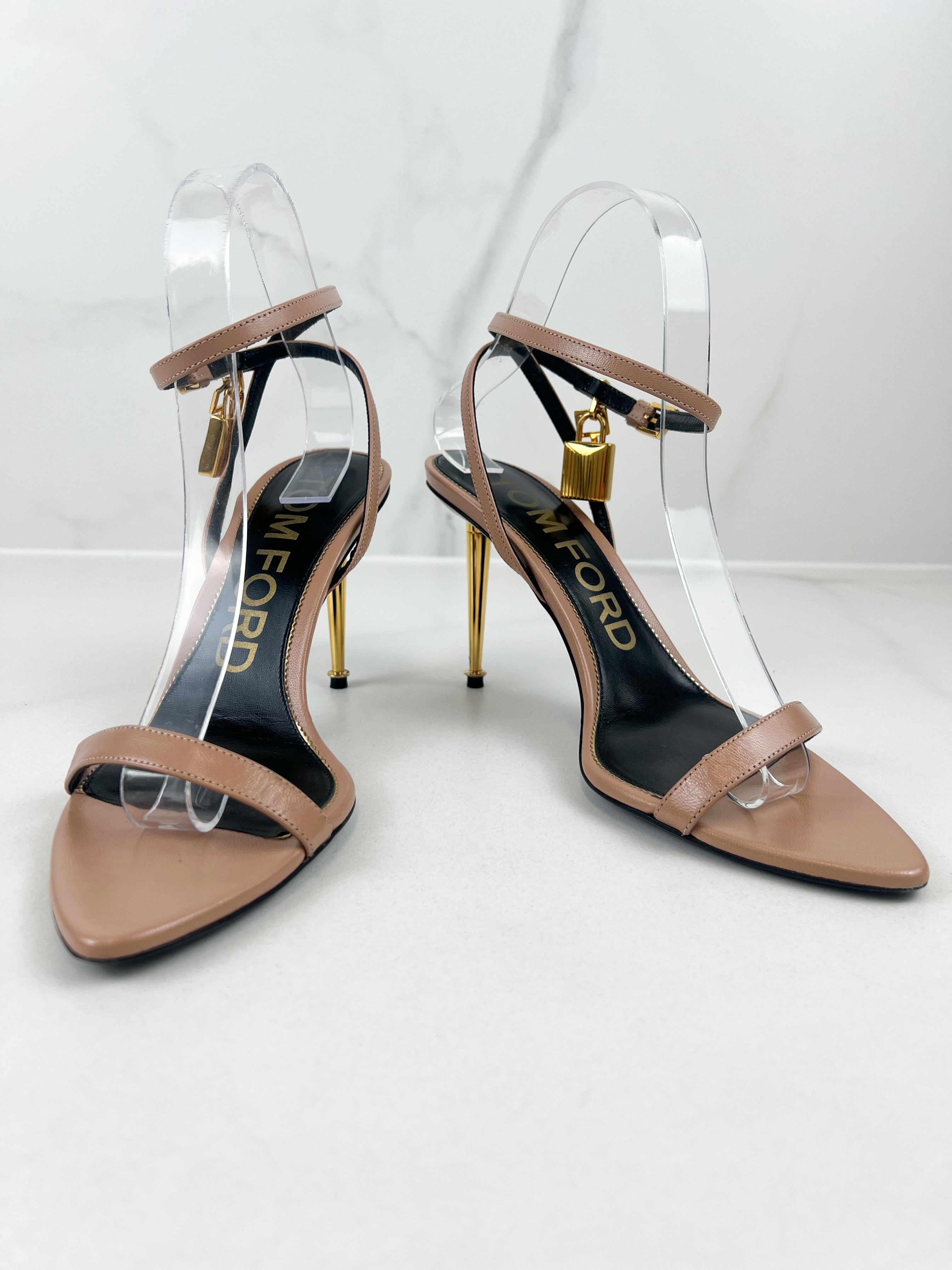 Tom Ford Nude Padlock Sandal Size 39