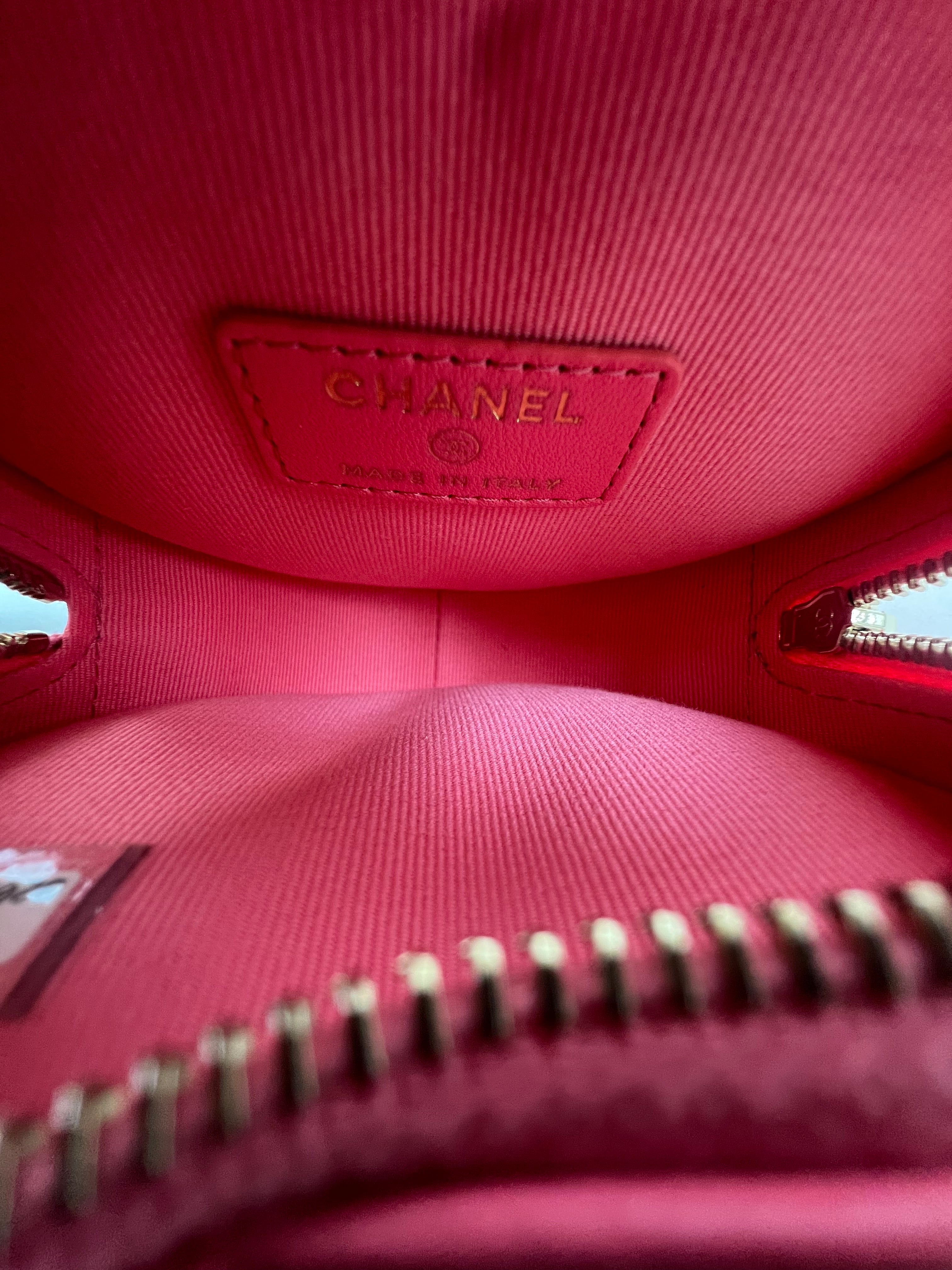 Chanel Pink Mini Lambskin Heart with LGHW