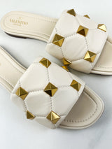 Valentino Roman Stud Nappa Leather Slippers Size 41