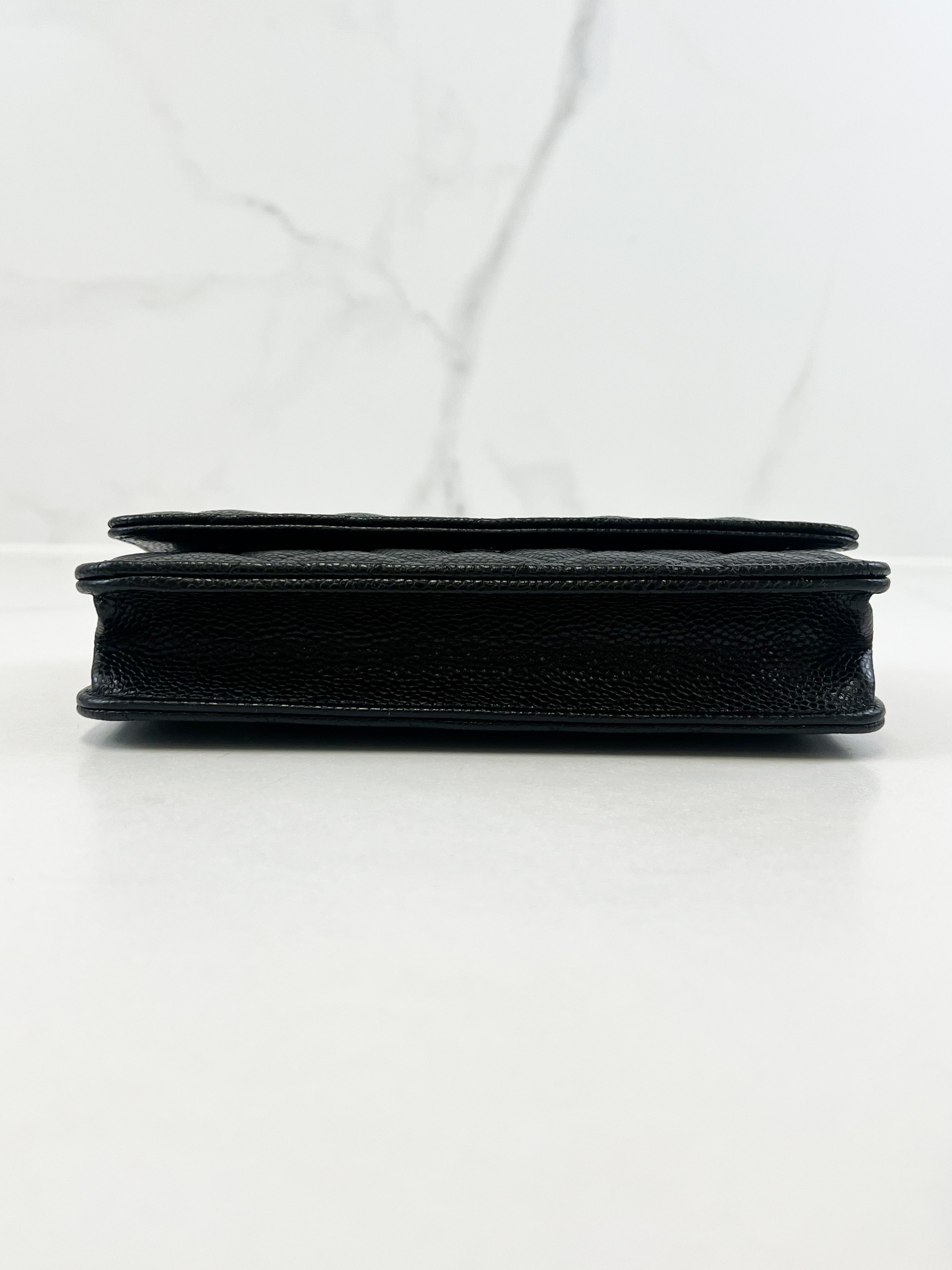 Chanel Black Classic Caviar CC WOC with SHW