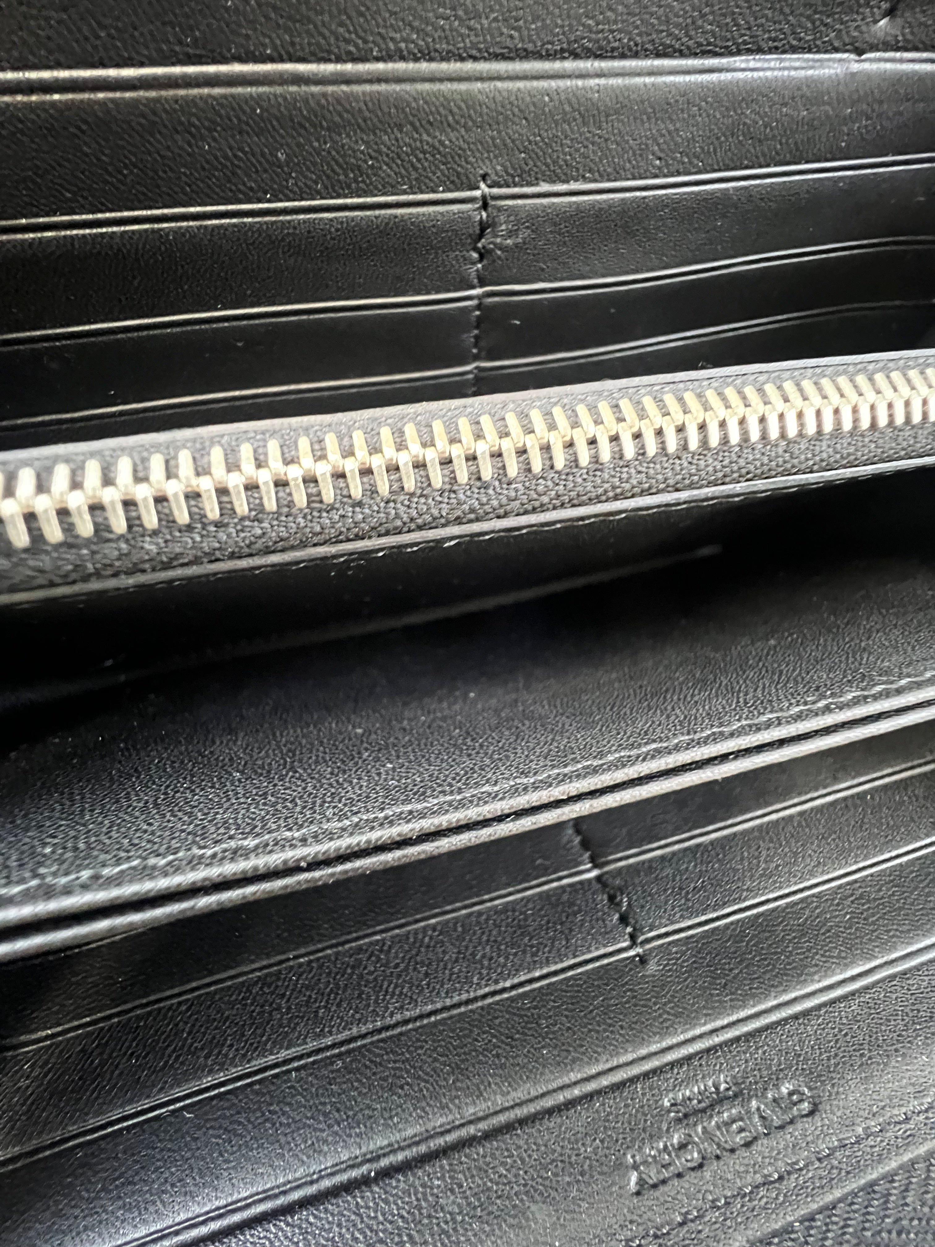 Givenchy Grained Leather Zip Around Wallet