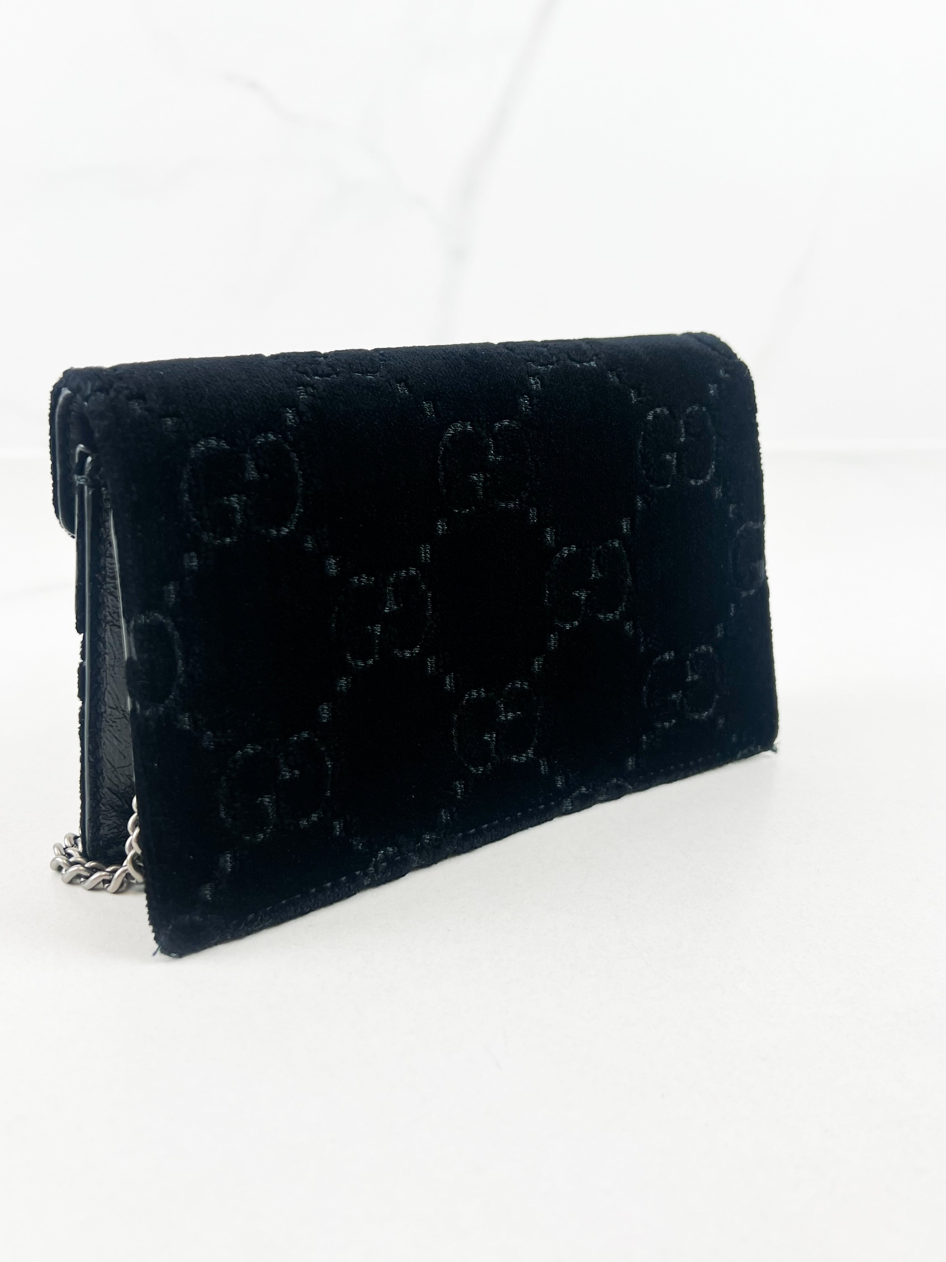 Gucci GG Logo Super Mini Velvet Dionysus