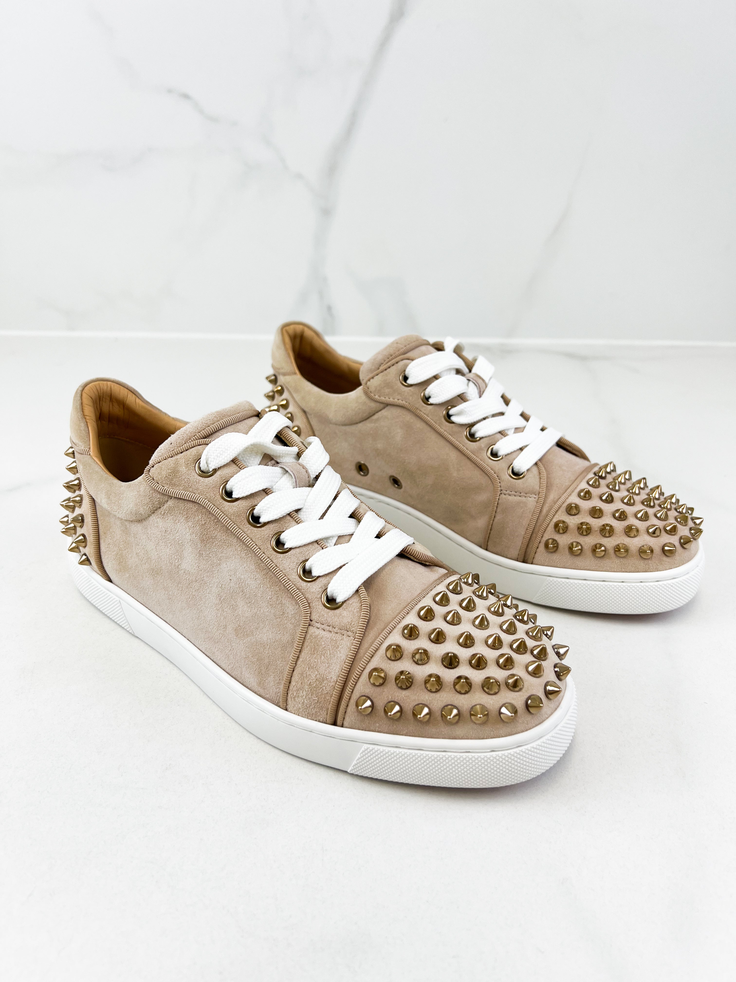 Christian Louboutin Beige Viera Spikes Size 39
