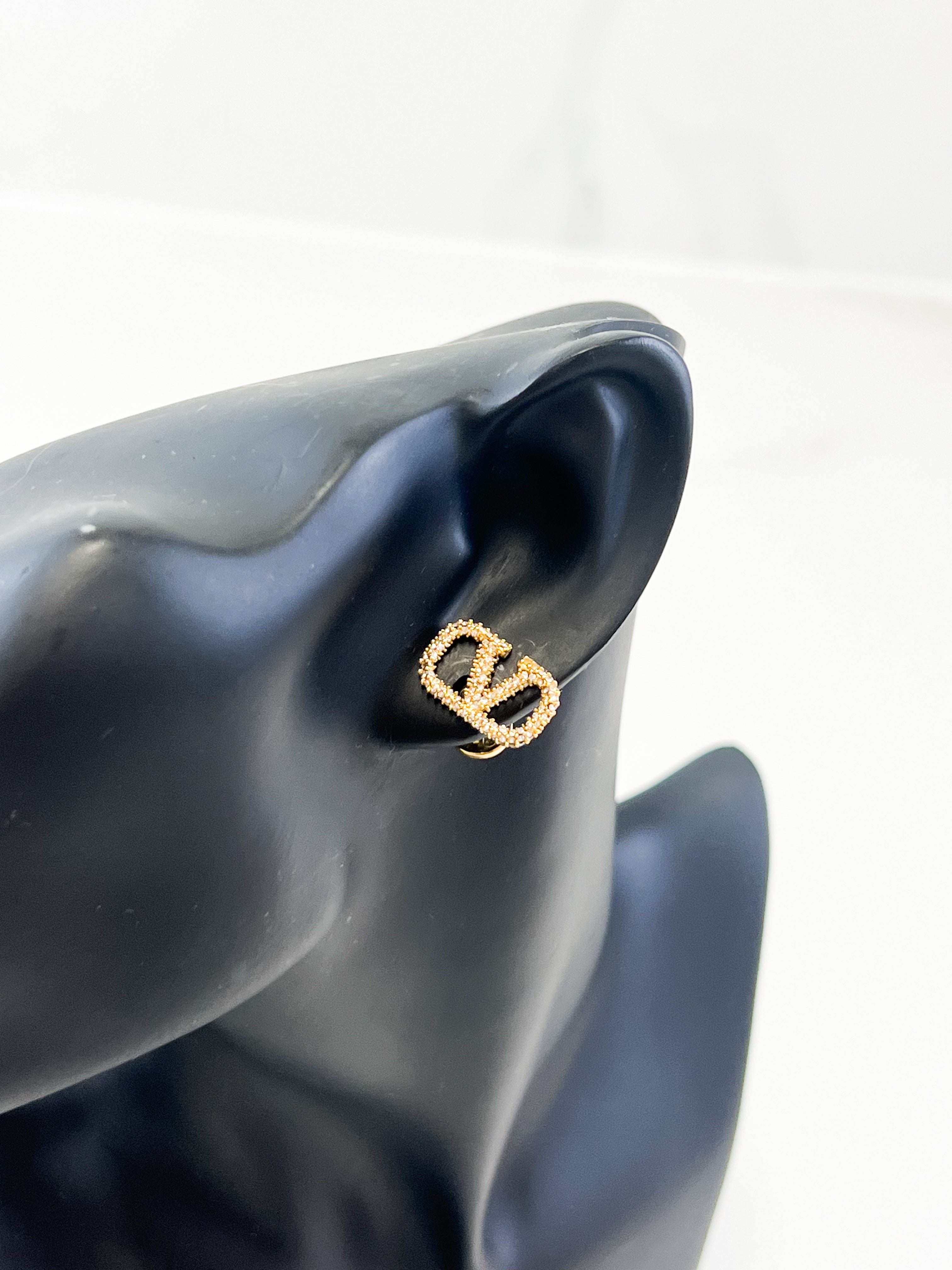 Valentino V-Logo Crystal Earrings