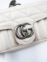 Gucci White GG Marmont Matelasse Super Mini Bag