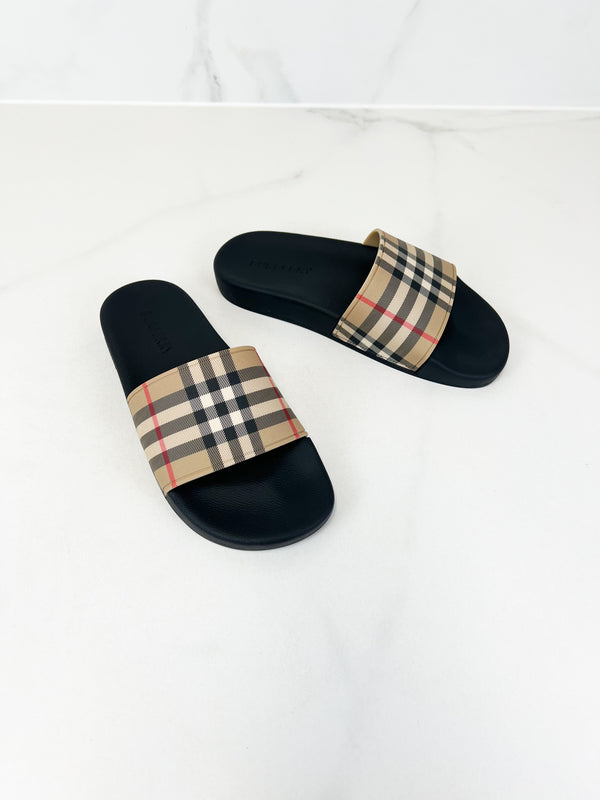 Burberry Check Slides Size 38