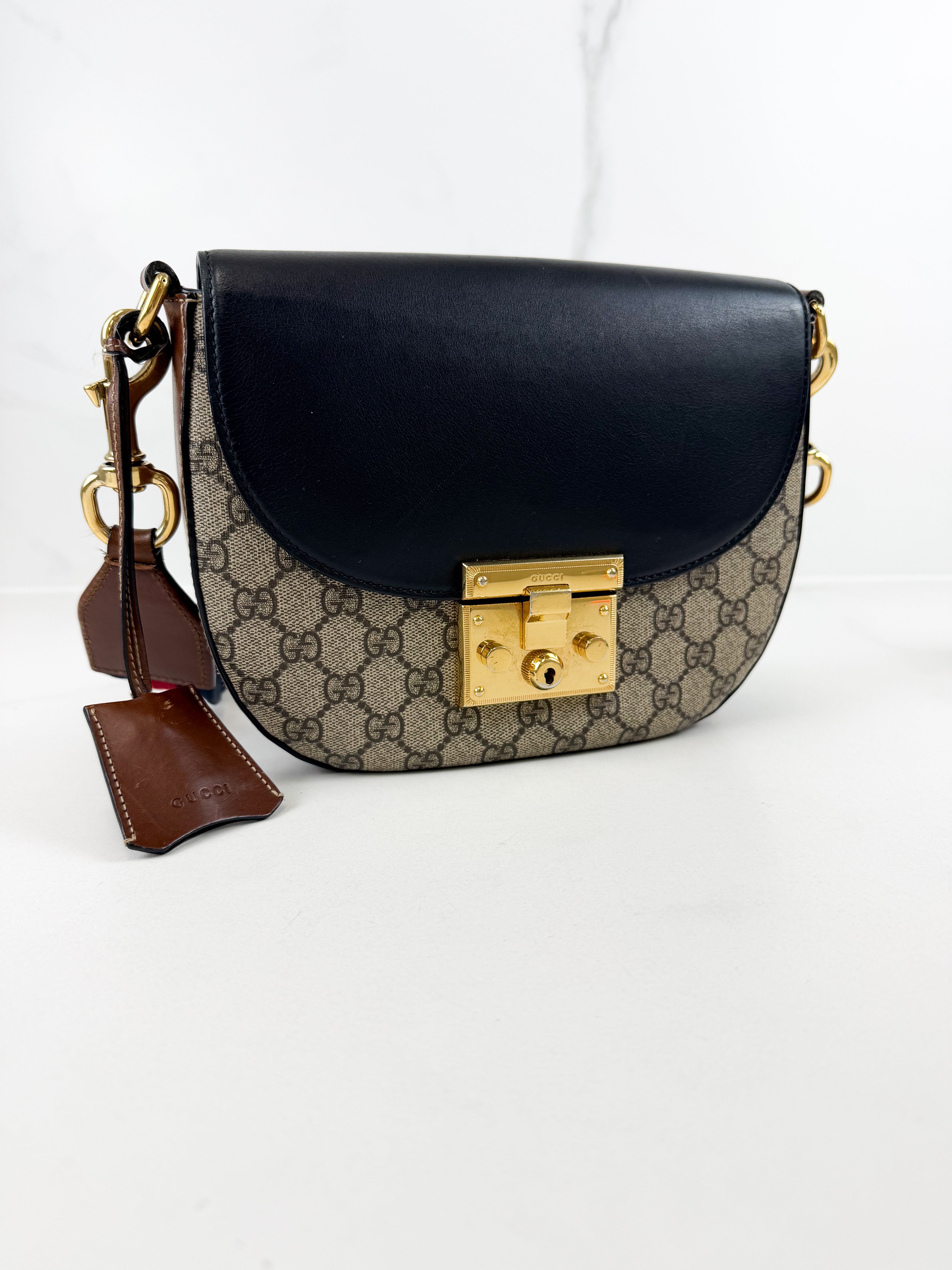 Gucci GG Supreme Web Padlock Shoulder Bag