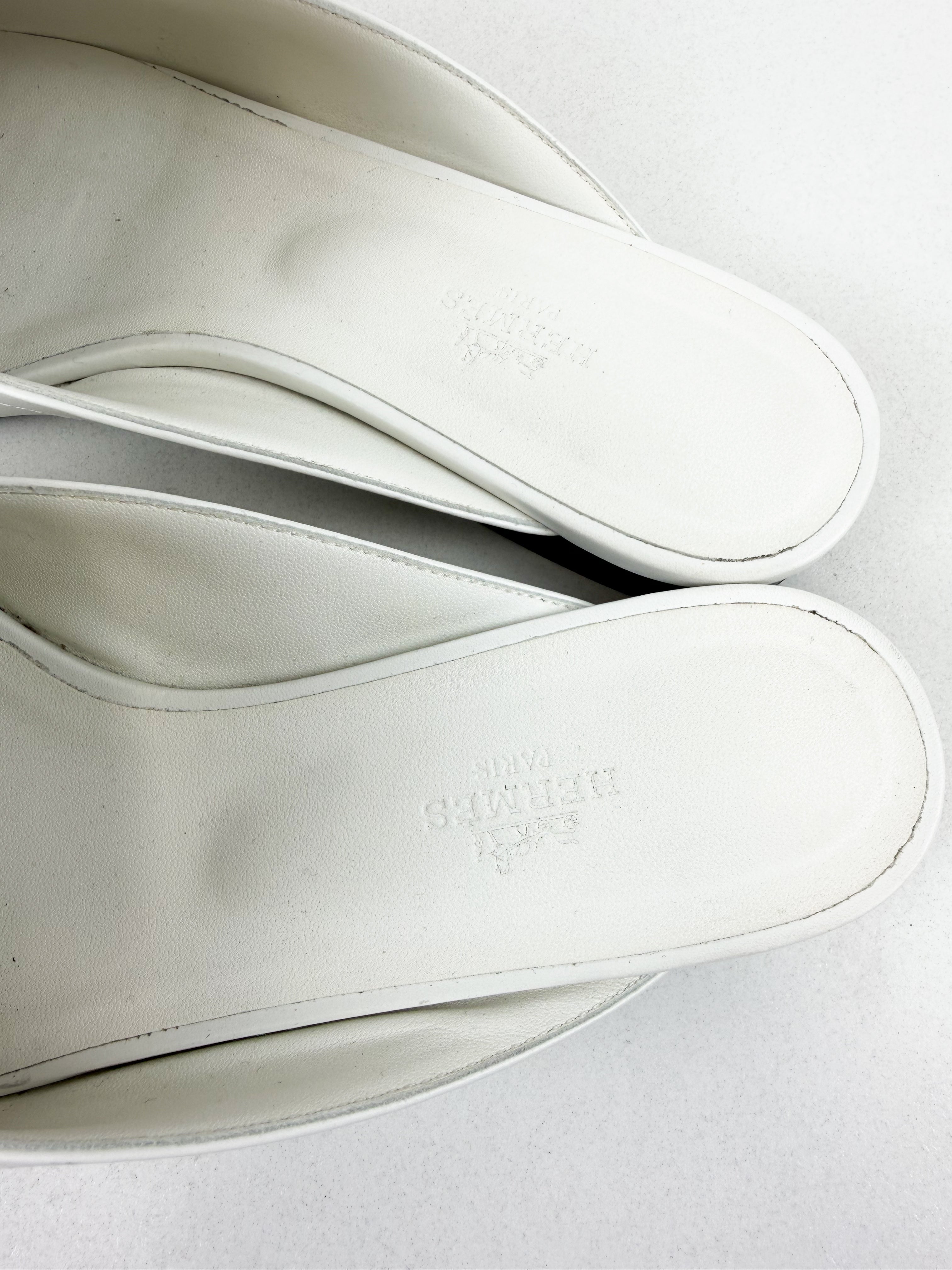 Hermes Groupie Mule Blanc Size 40