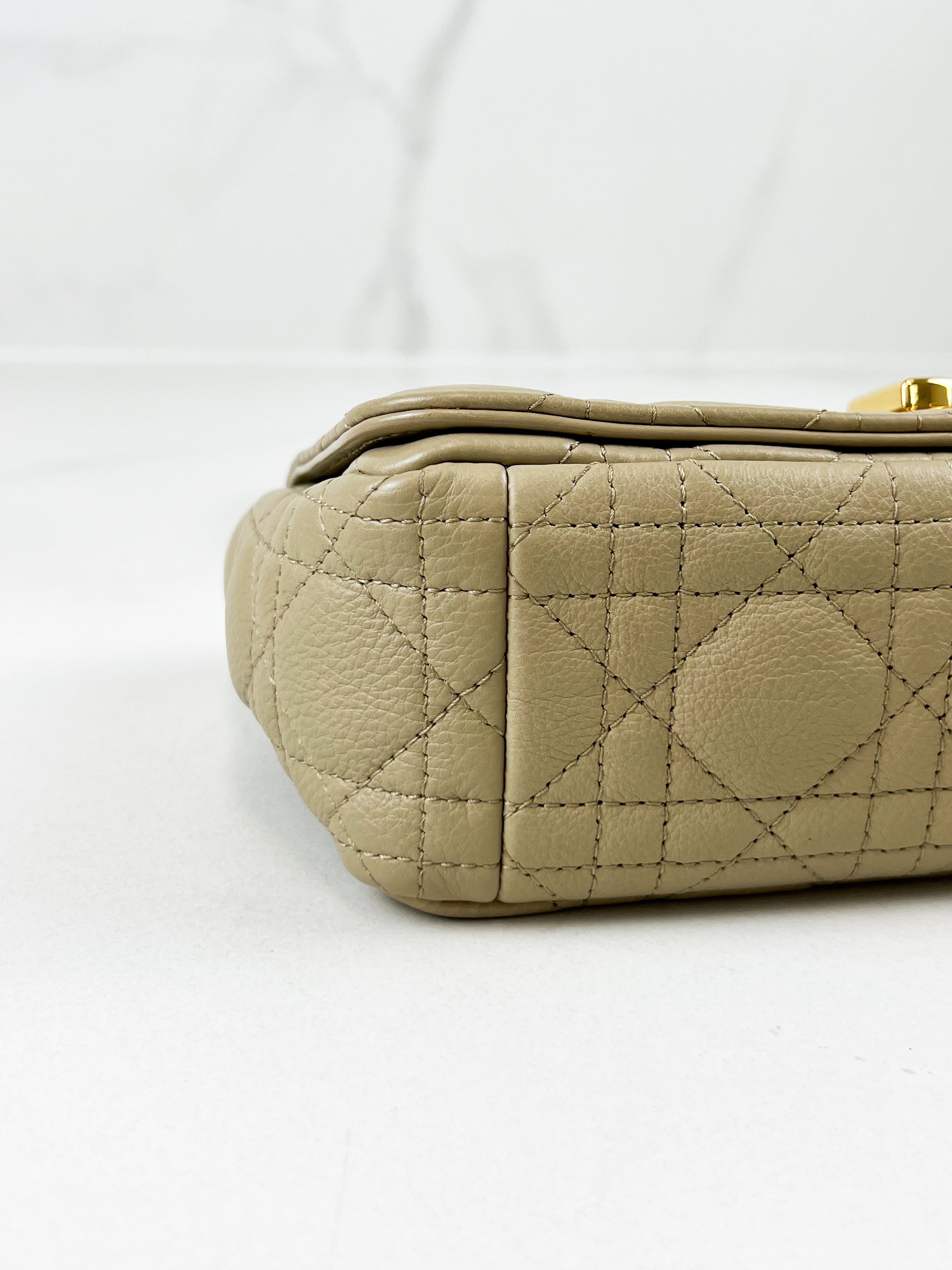 Christian Dior Medium Caro Bag in Beige with GHW