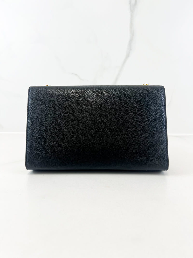 Saint Laurent Black Kate Medium Chain Bag with GHW