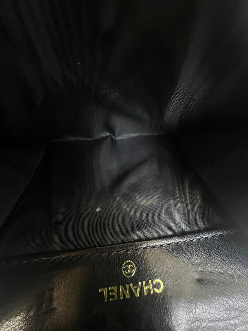 Chanel Black Decacoco Double Hook Bifold Wallet