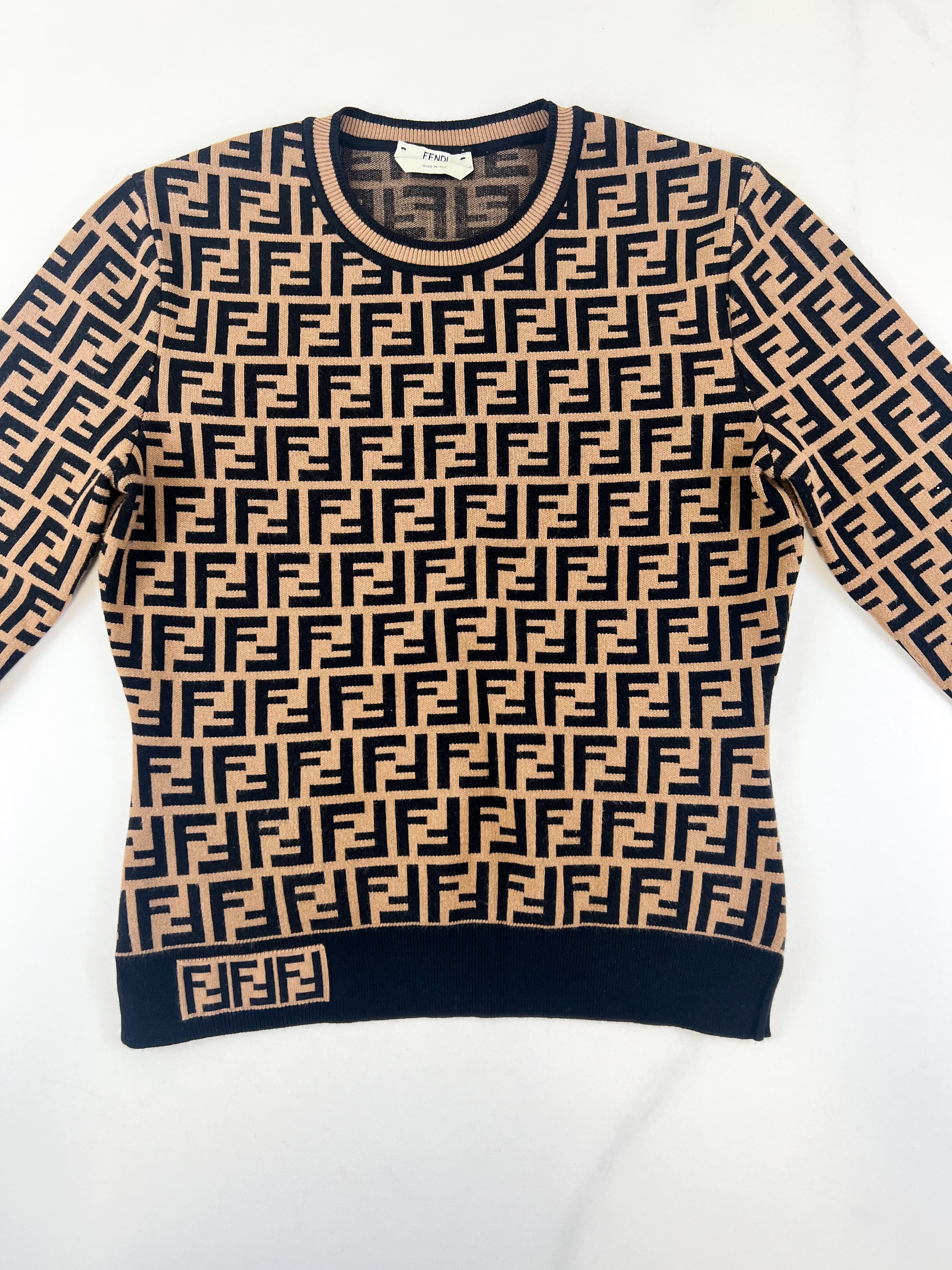 Fendi Long Sleeve Brown Jumper Size 40