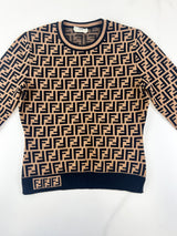 Fendi Long Sleeve Brown Jumper Size 40
