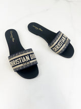 Christian Dior Navy Dway Slides Size 39.5